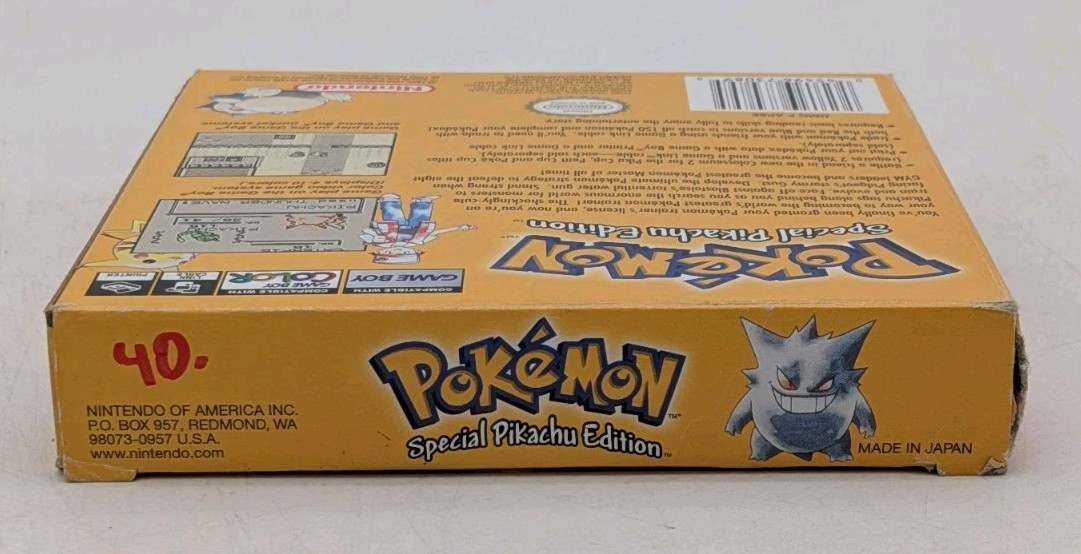 Pokemon Yellow Version Nintendo Game Boy Second Printing Complete In Box CIB VGC