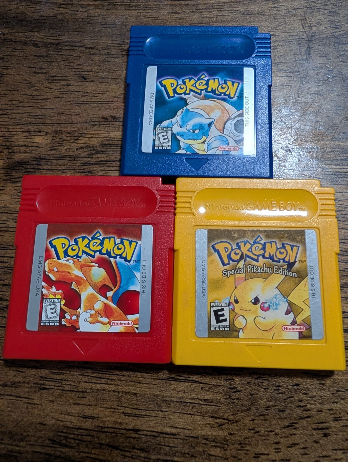 Nintendo Pokémon Red, Blue, Yellow GB Lot – New Batteries-Very Clean Cartridges!