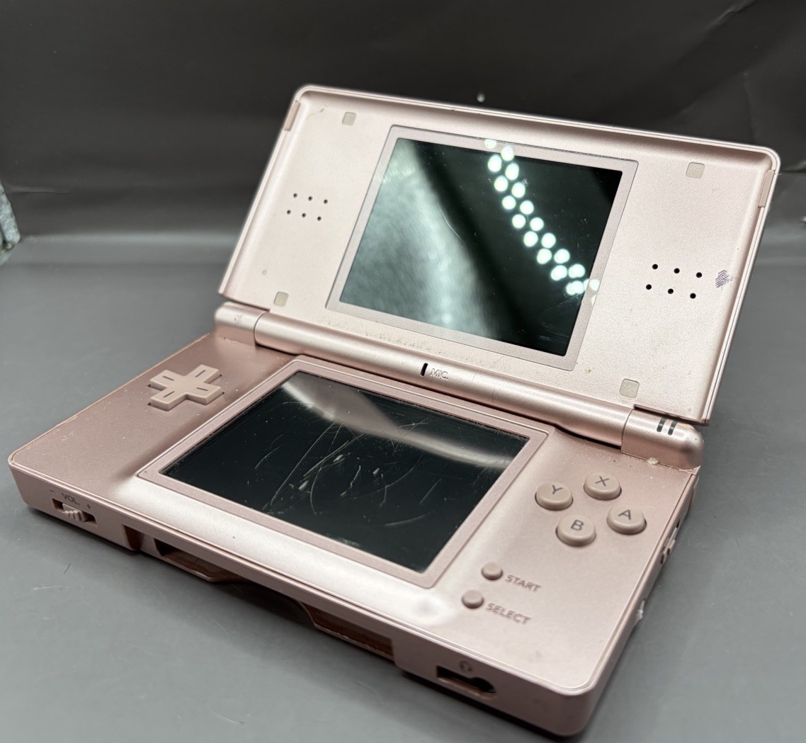 Nintendo DS Lite Metallic Rose Pink Handheld Video Game Console Only With Stylus