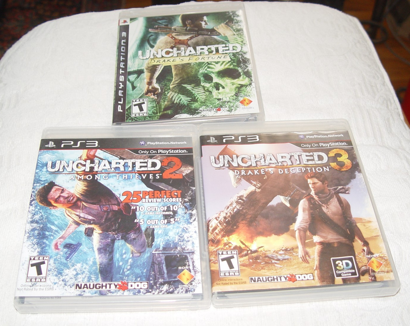 Uncharted 1,2,3 Games Bundle for (Sony Playstation 3 Ps3) Complete NM