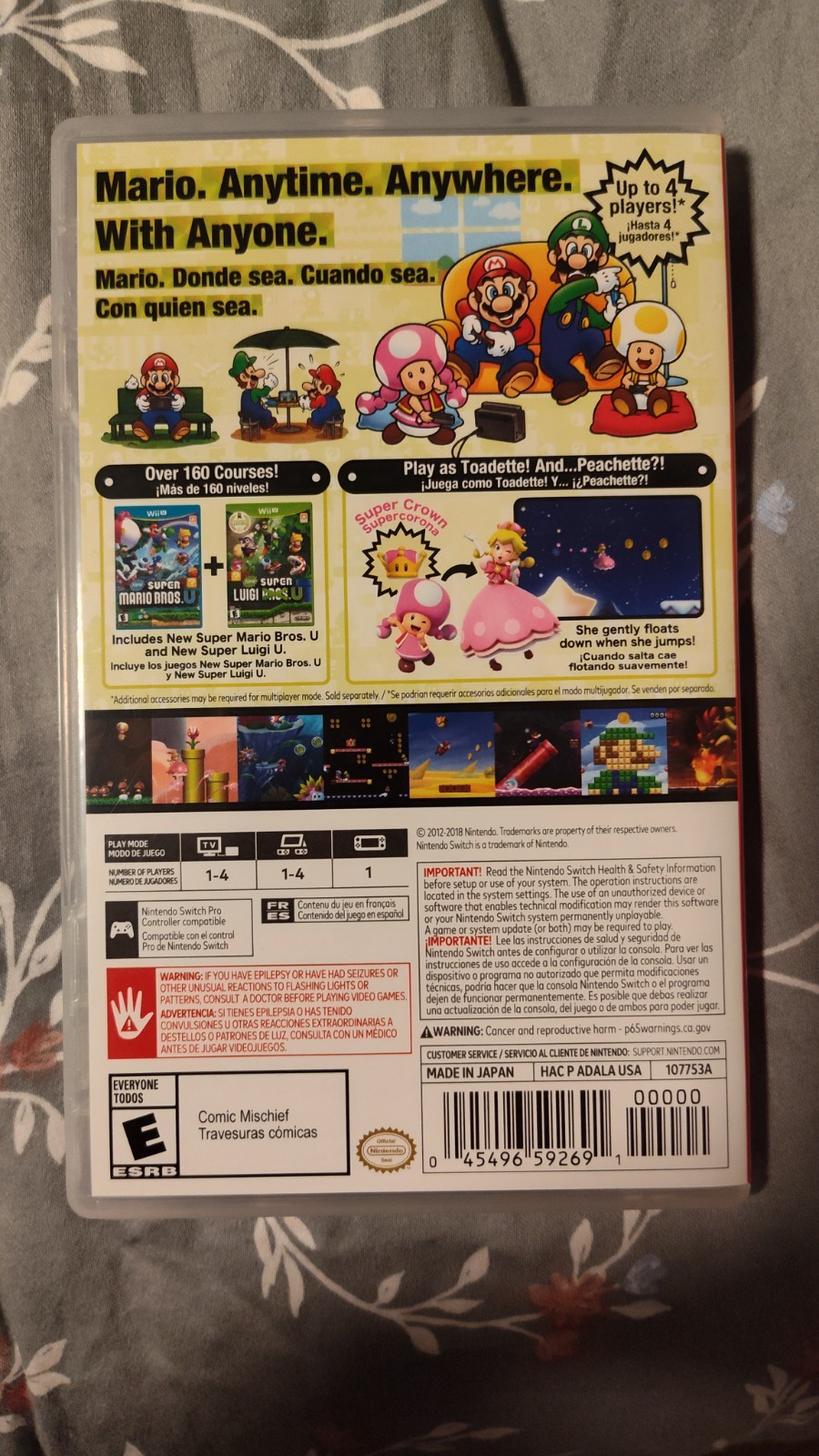 New Super Mario Bros. U Deluxe (Nintendo Switch, 2019) Game and Case