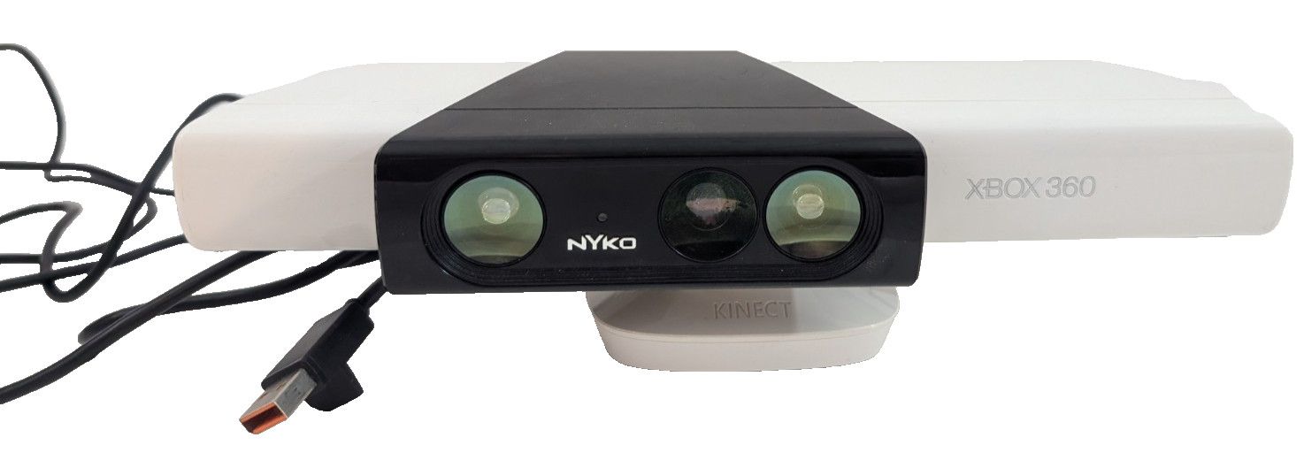 Xbox 360 Kinect Sensor White with Nyko Zoom Lens Attachment OEM Motion Camera