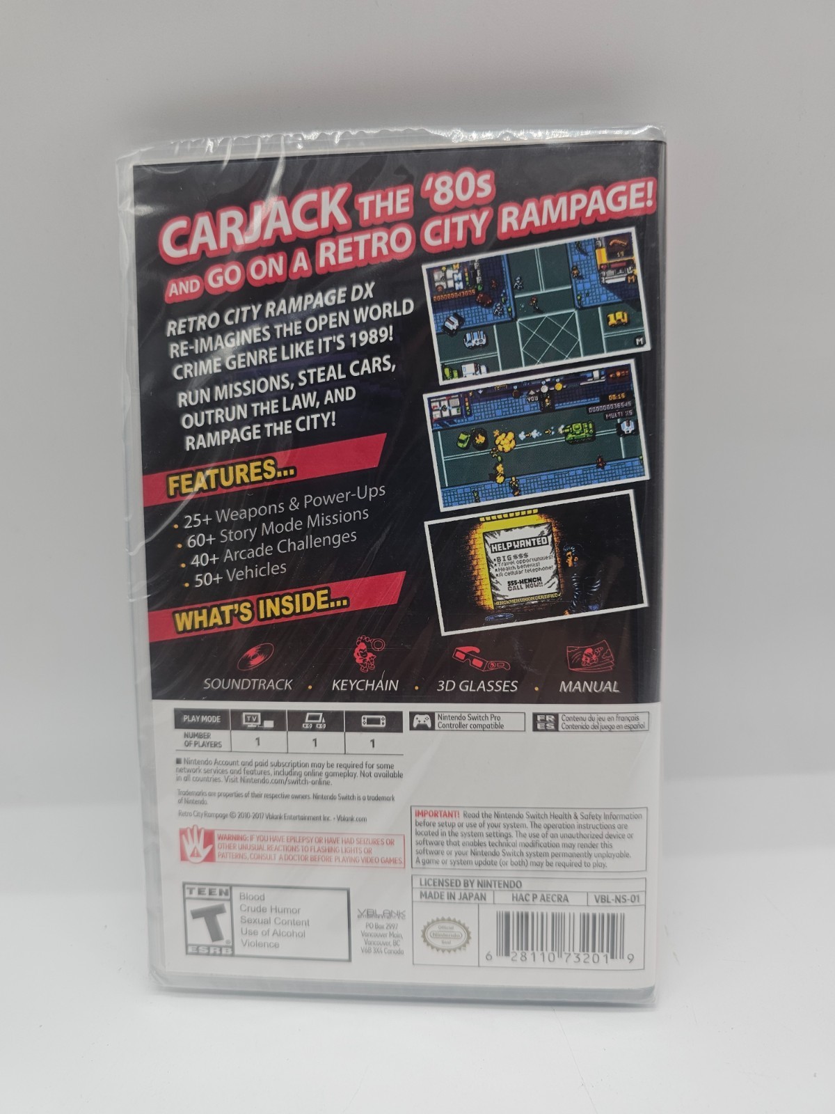 NEW! Retro City Rampage DX (Nintendo Switch, 2017) Collectors Factory Sealed!