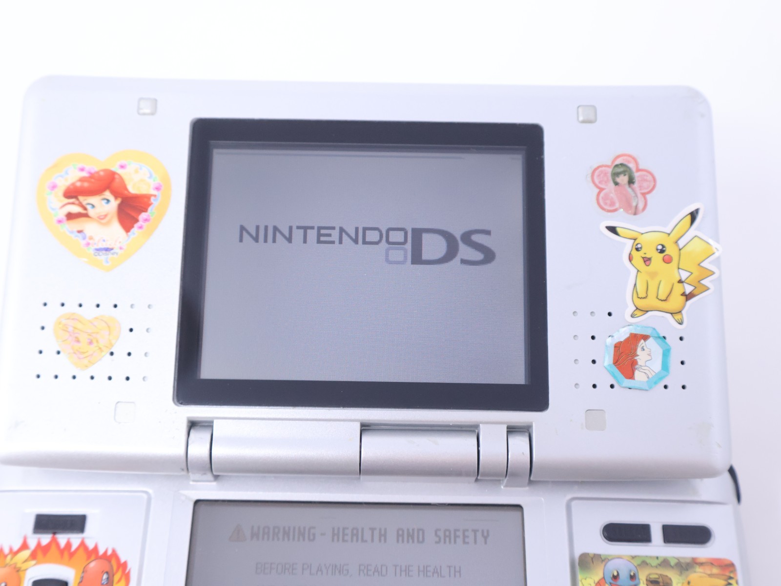 Nintendo DS Handheld Console Tested Working Titanium Silver w/ Charger & Stylus