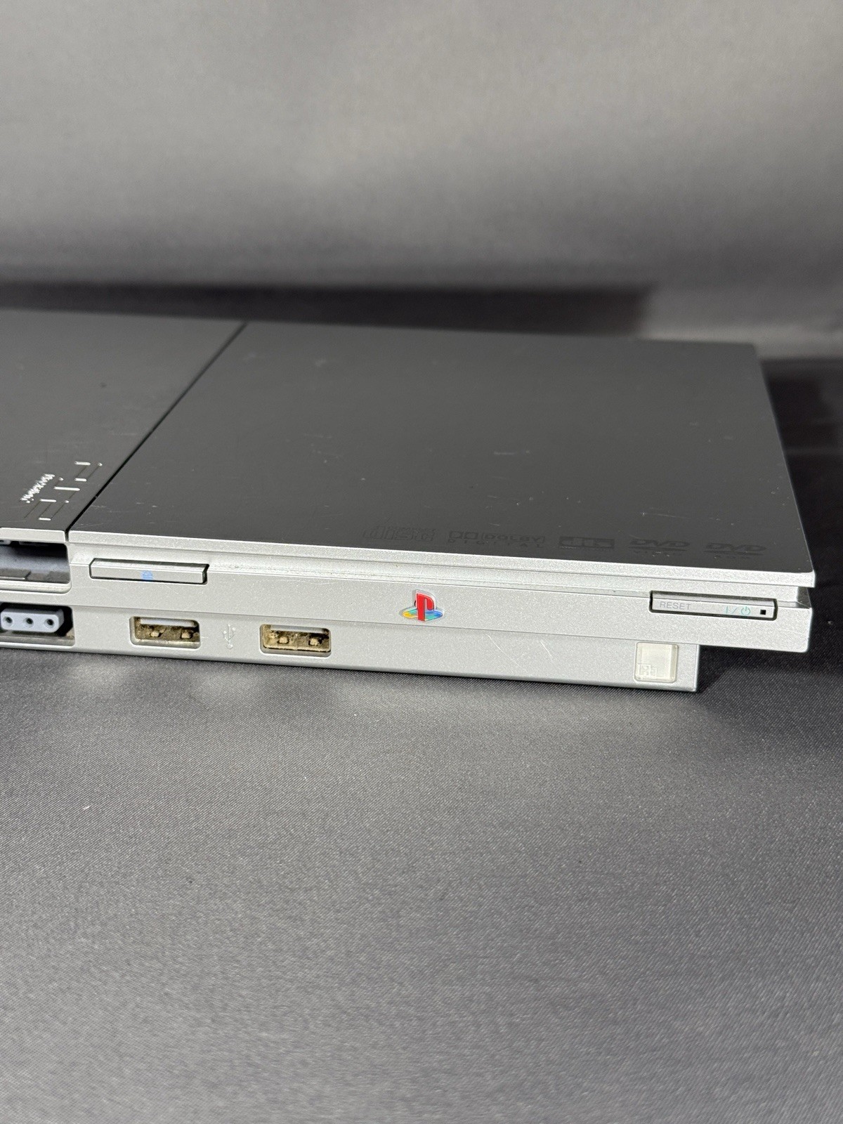 Sony PlayStation 2 PS2 Slim Silver SCPH-90001 Silver Tested Works READ