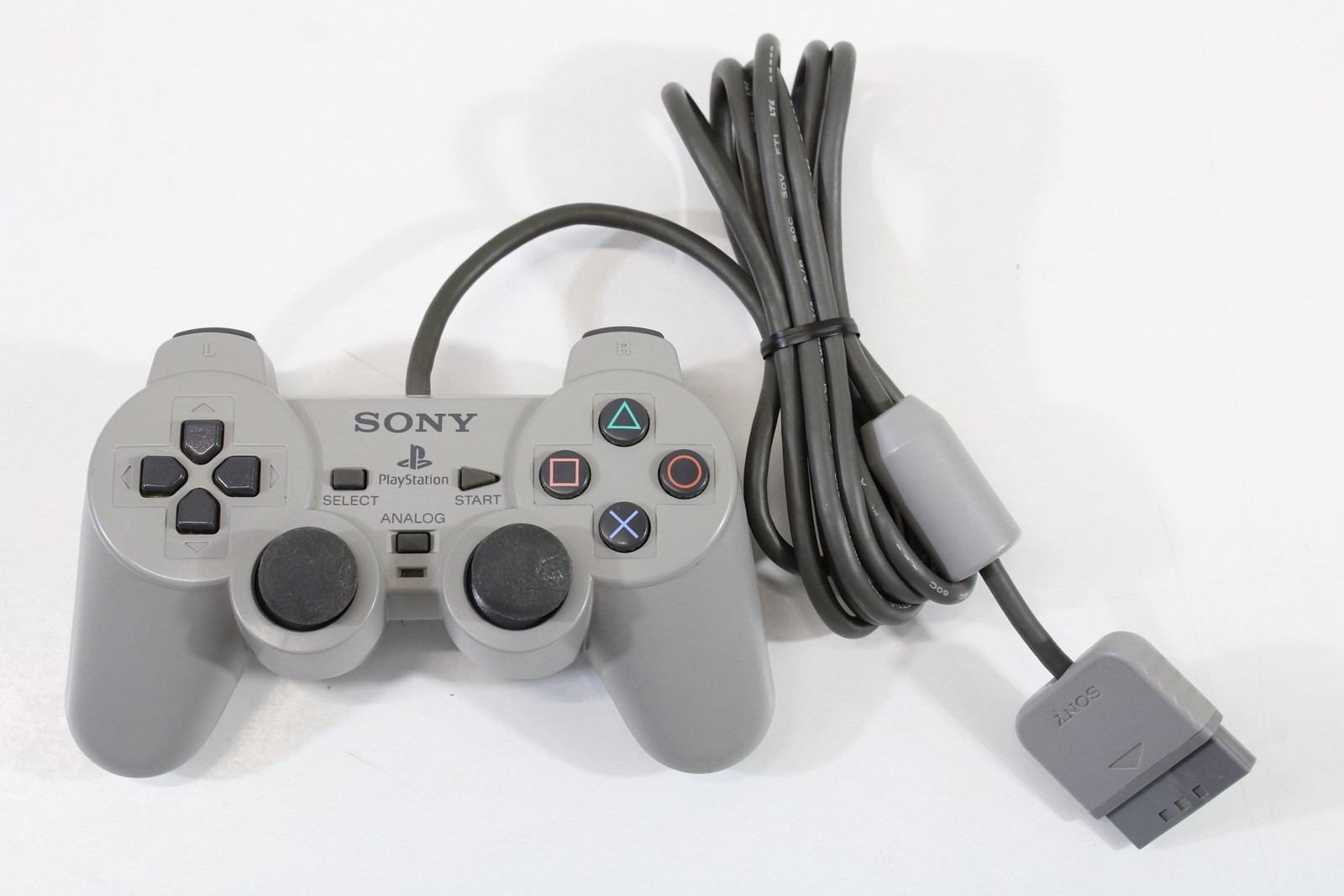 Official Sony PlayStation 1 Gray Dualshock Controller PS1 PS2 SCPH-1200 2PC483