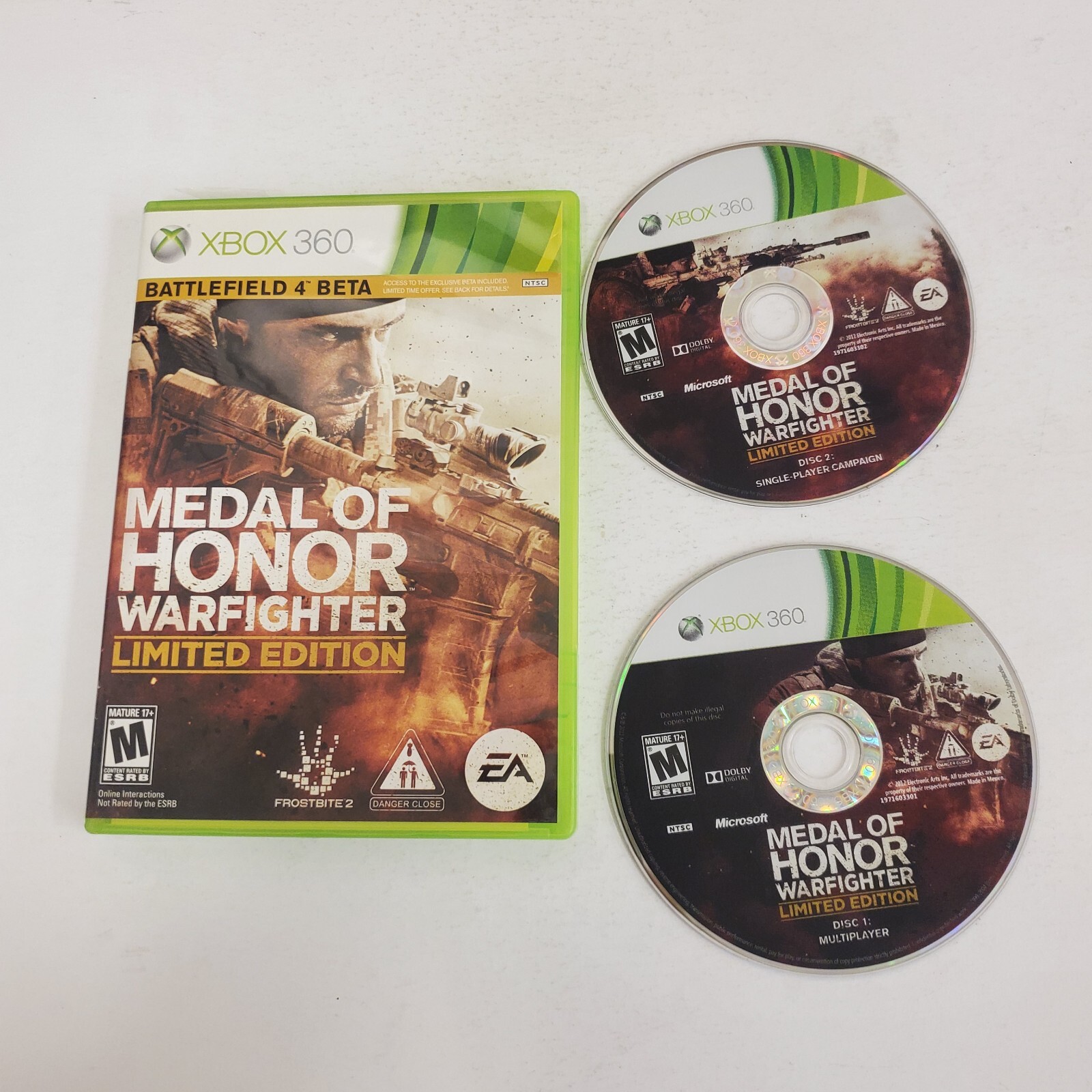 Medal of Honor: Warfighter (Xbox 360) GOOD W/MANUAL 2-DISC