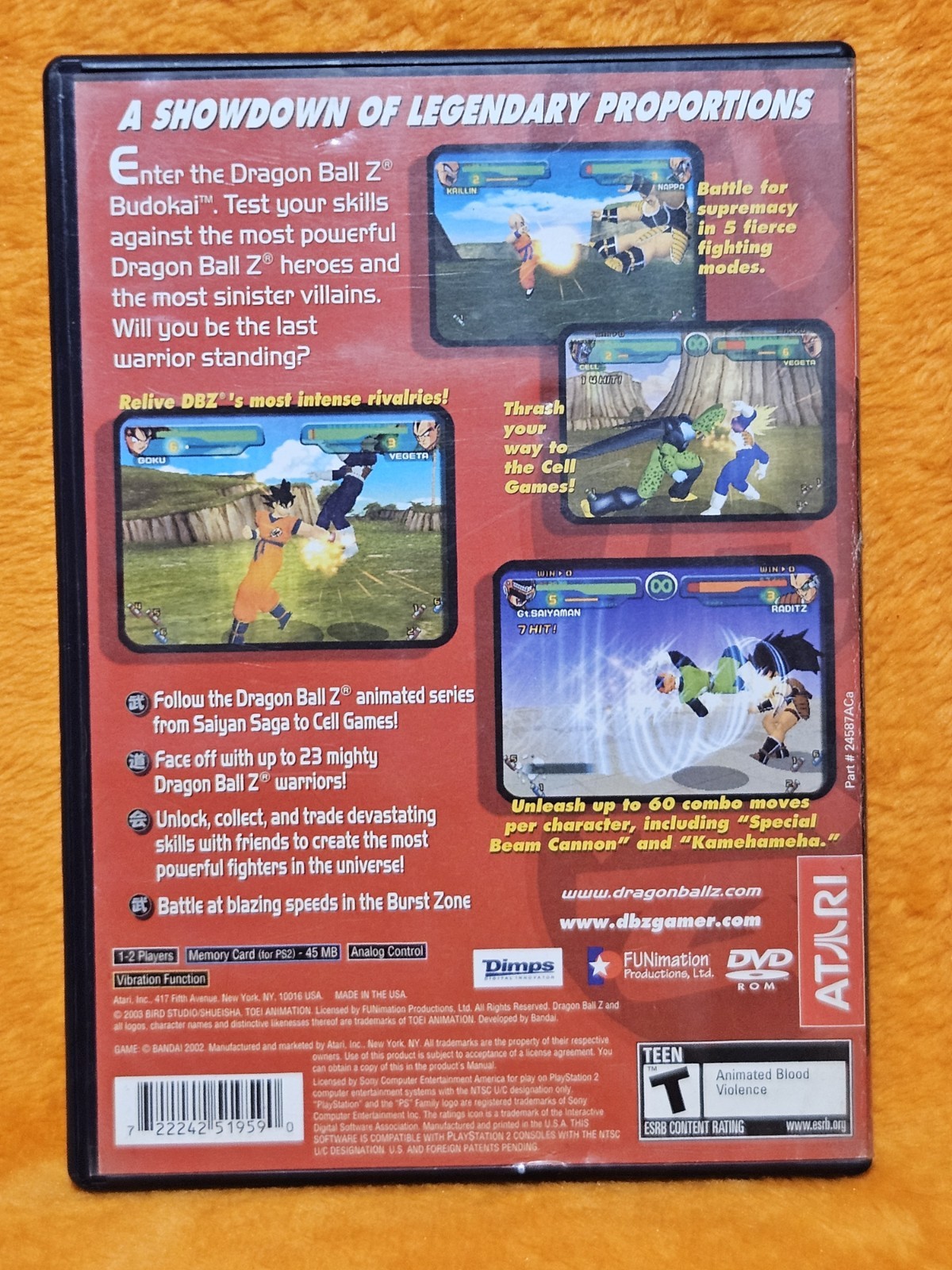 Dragon Ball Z: Budokai (Sony PlayStation 2, 2002) Complete w/ Manual!!!