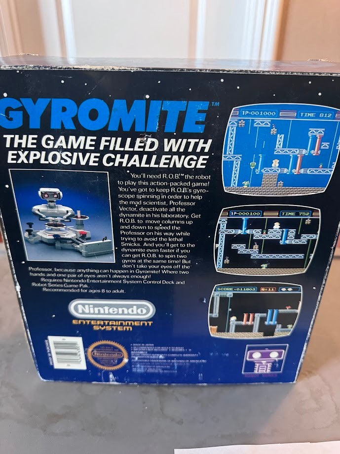 LOT: Rob the Robot in box, Gyromite in box, Stack Up game plus extra ROB