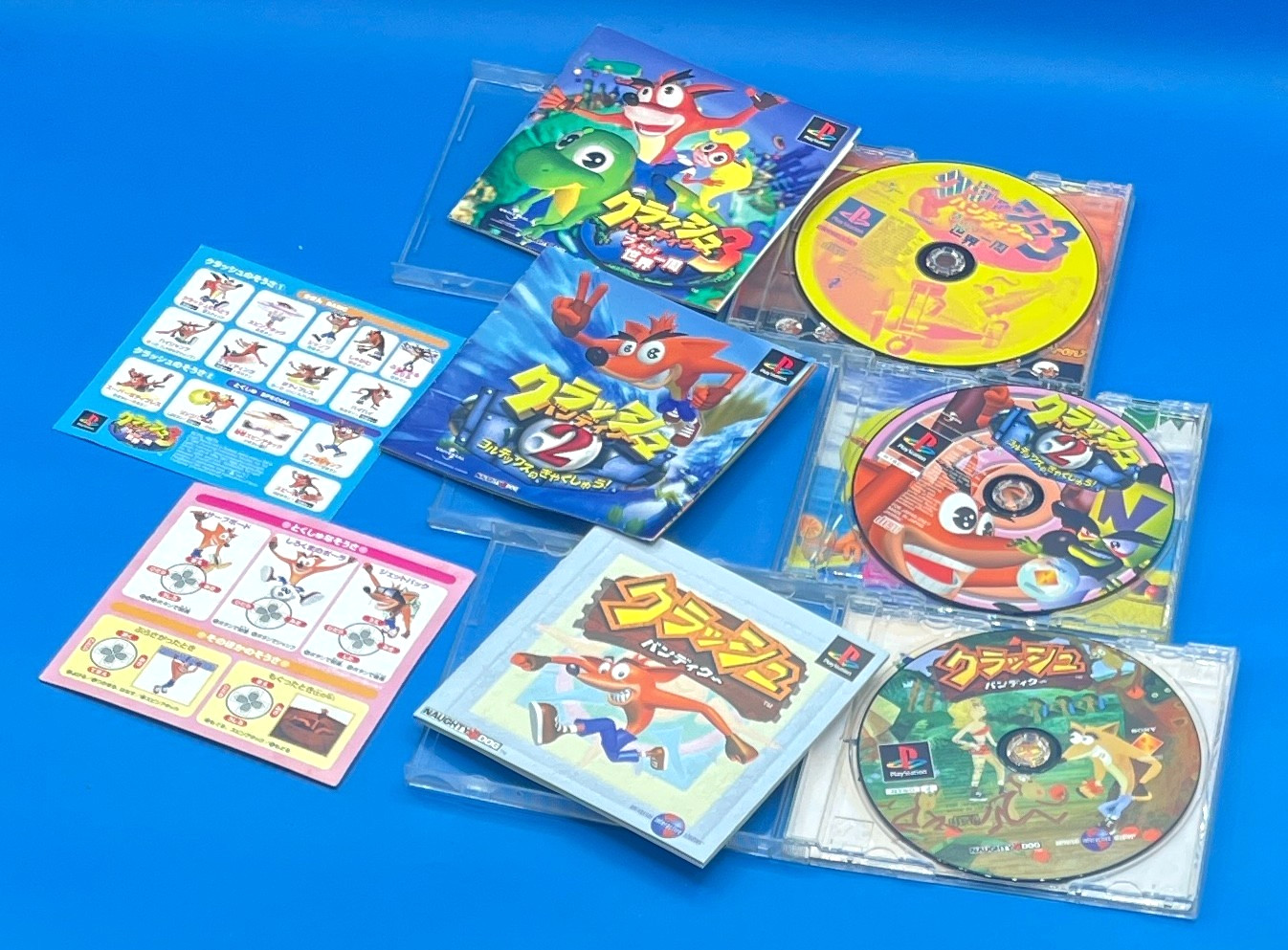 Lot 10 PS1 PS2 Crash Bandicoot 1 2 3 4 Carnival + BOOK Set Sony Playstation jp