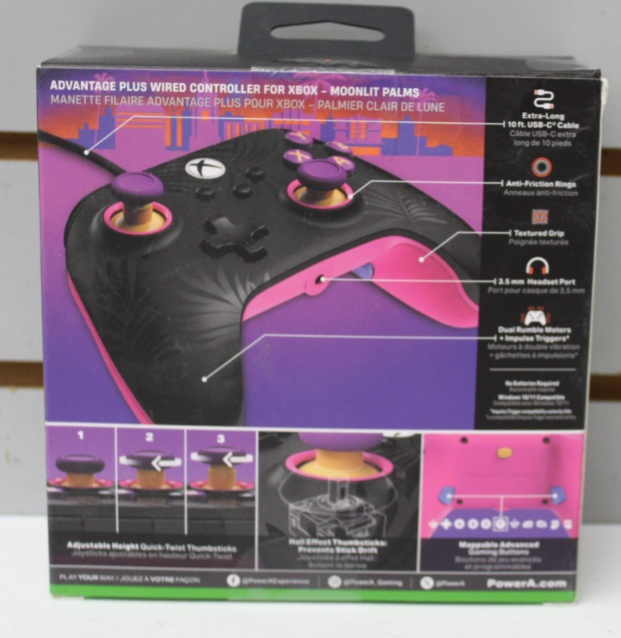 PowerA Advantage Wired Controller for XBOX / PC [Model: XBGPADWH, USB-C Cable ]