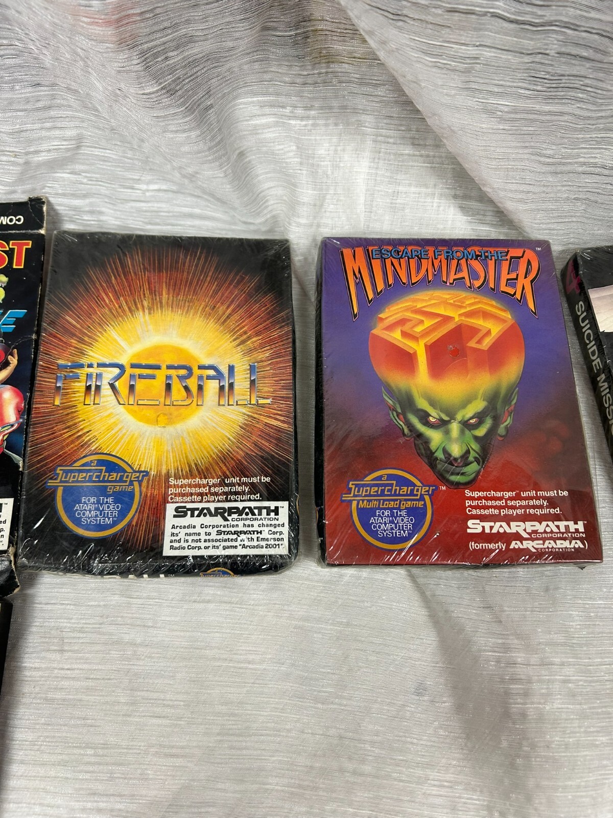 Atari Video Supercharger Games 3 Sealed Suicide Mission Fireball Mindmaster