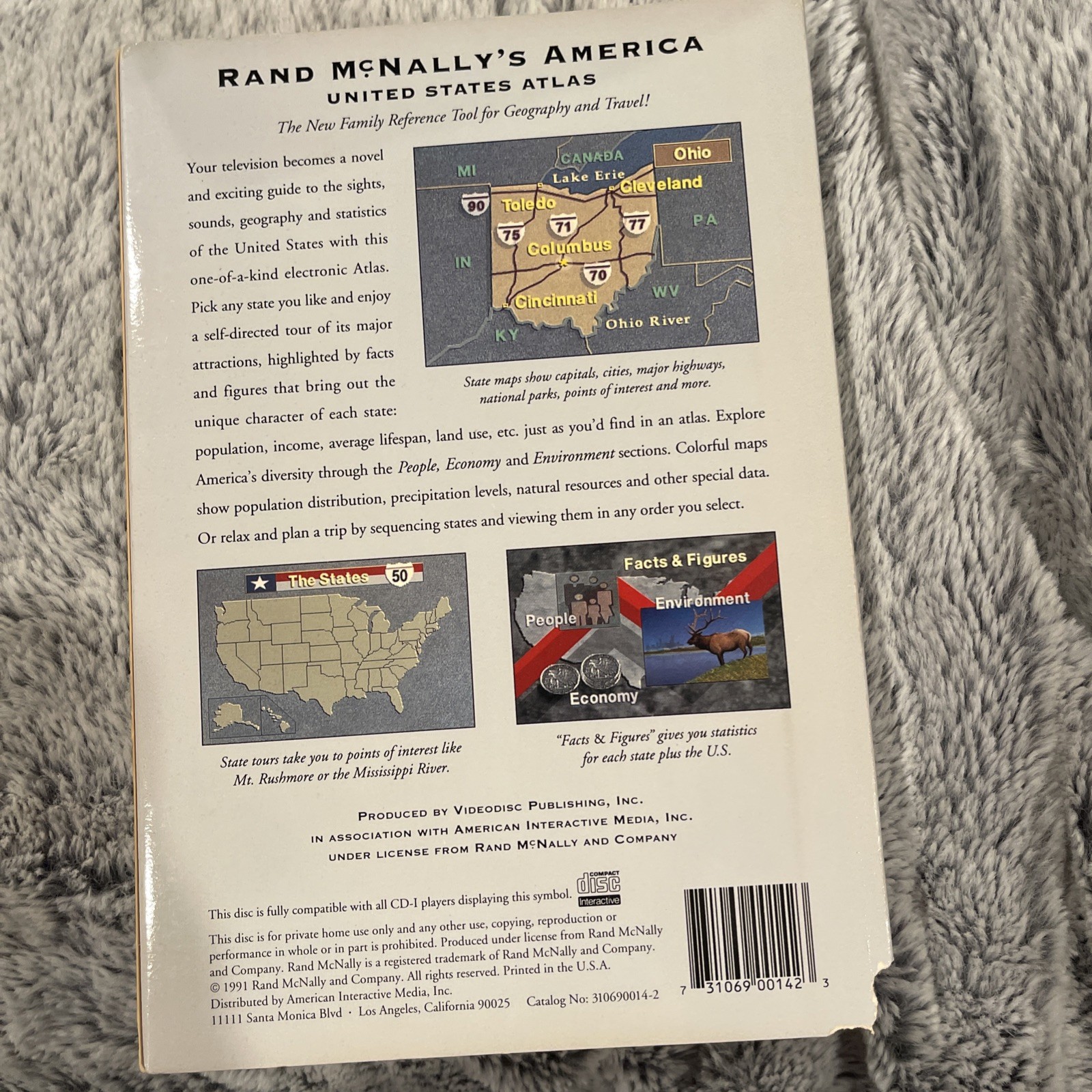Rand McNally’s America: US Atlas Philips CD-I CDI Long Box Dustcover 1991