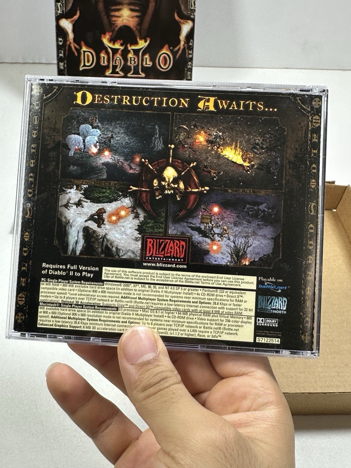 Diablo 2 and Lord of Destruction Expansion Box PC ROM Video Games Complete