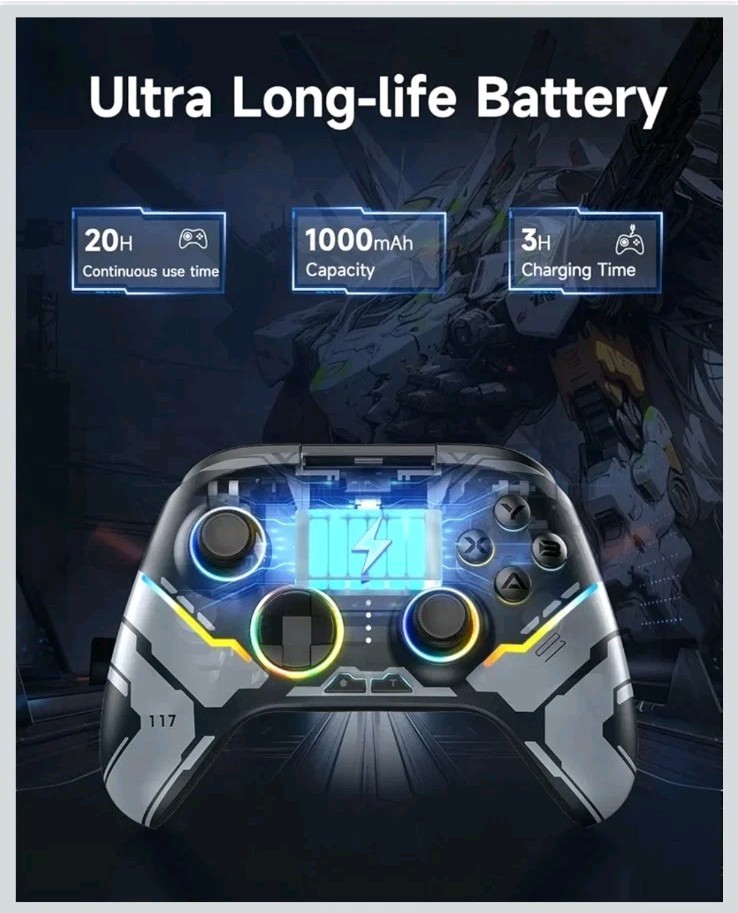 EasySMX X15 Gaming Controller Wireless Bluetooth RBG Back Buttons PC Switch New