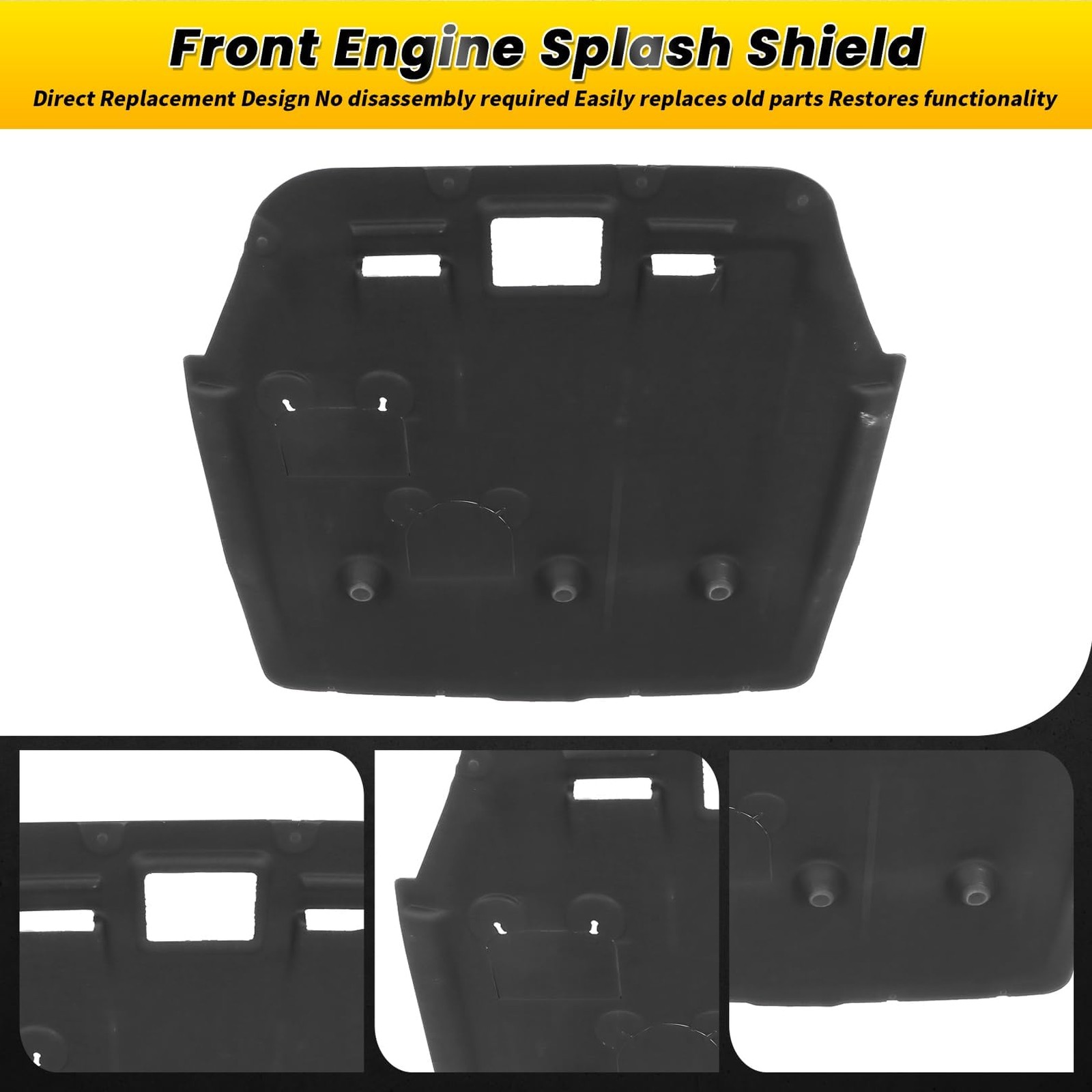 Front Engine Splash Shield Compatible with 2014-2020 Cooper F55 F56 Black Eng…