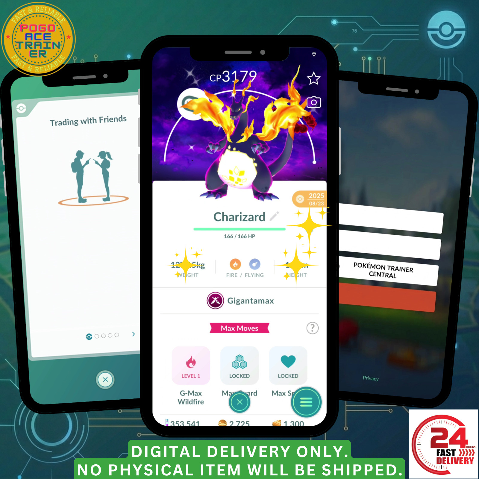 [✨DarkSkiesBG✨] Shiny Charizard – Dark Skies BG – LvL50 3Moves ✨FAST24hDelivery✨