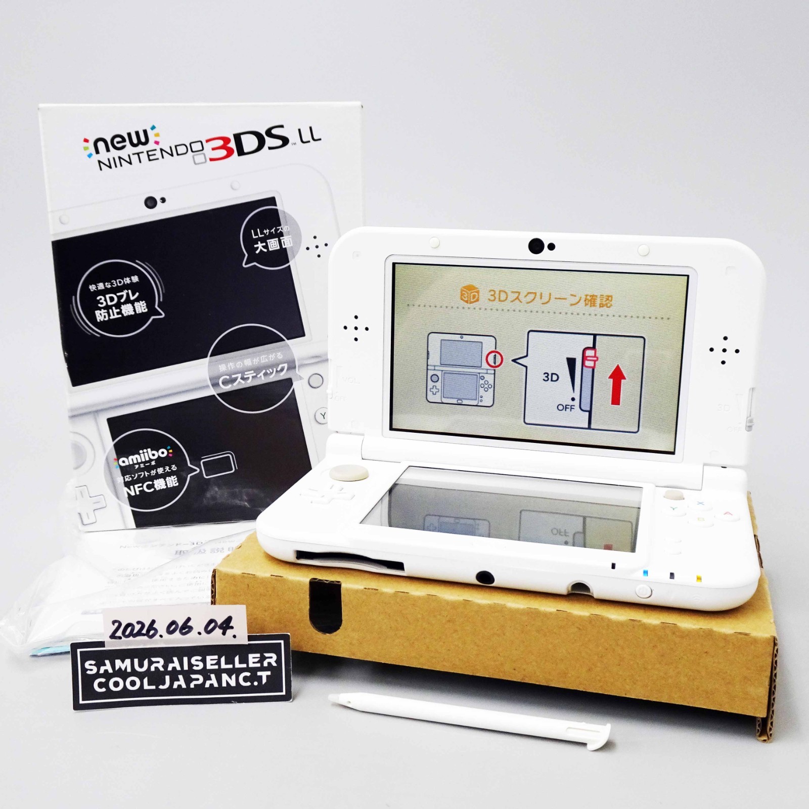 New Nintendo 3DS LL XL Pearl White Console Handheld System Japan Used