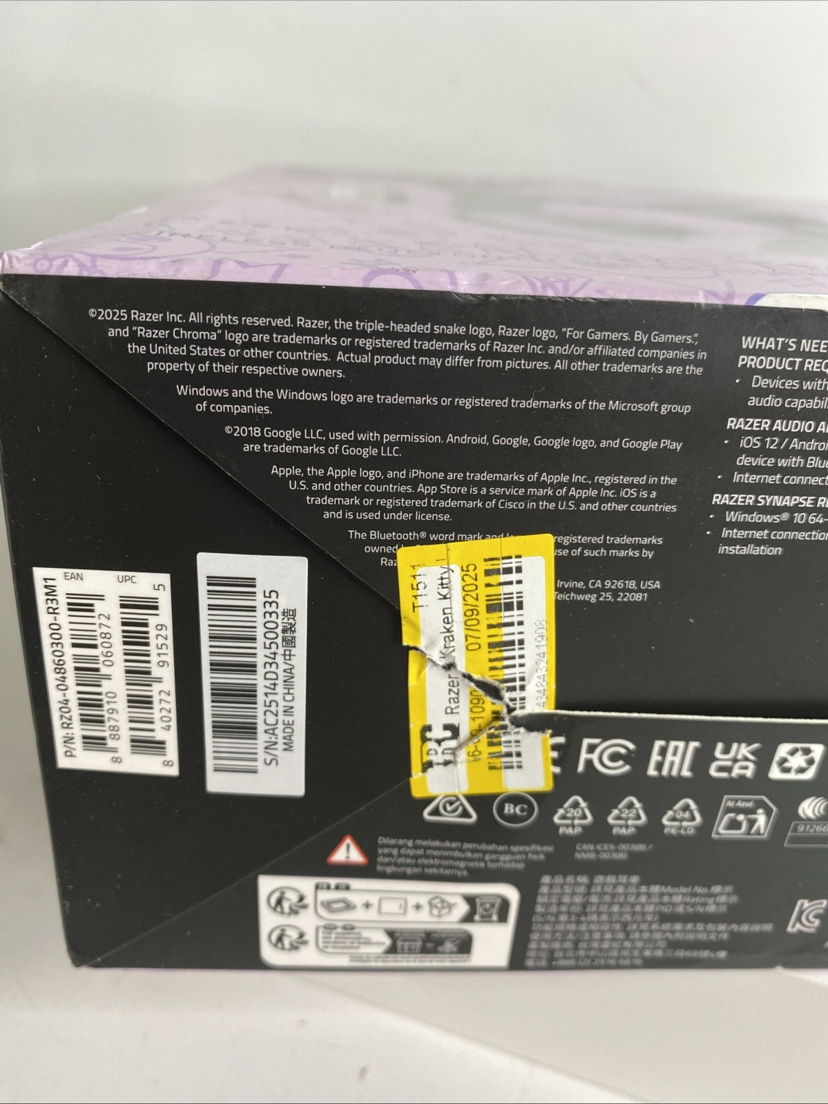 Razer Kraken Kitty V2 BT – Kuromi Edition Headset – See Pics – Read Me