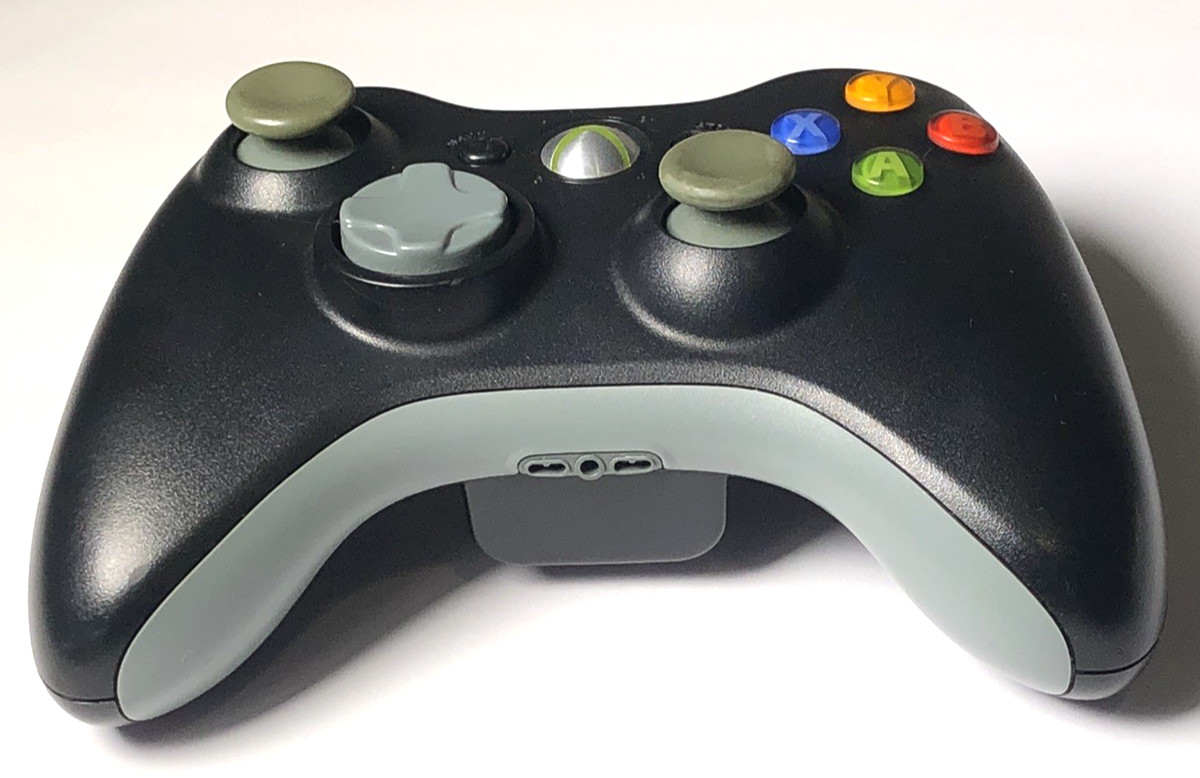 Microsoft Xbox 360 Wireless Controller BLACK GREY No Battery Pack TESTED