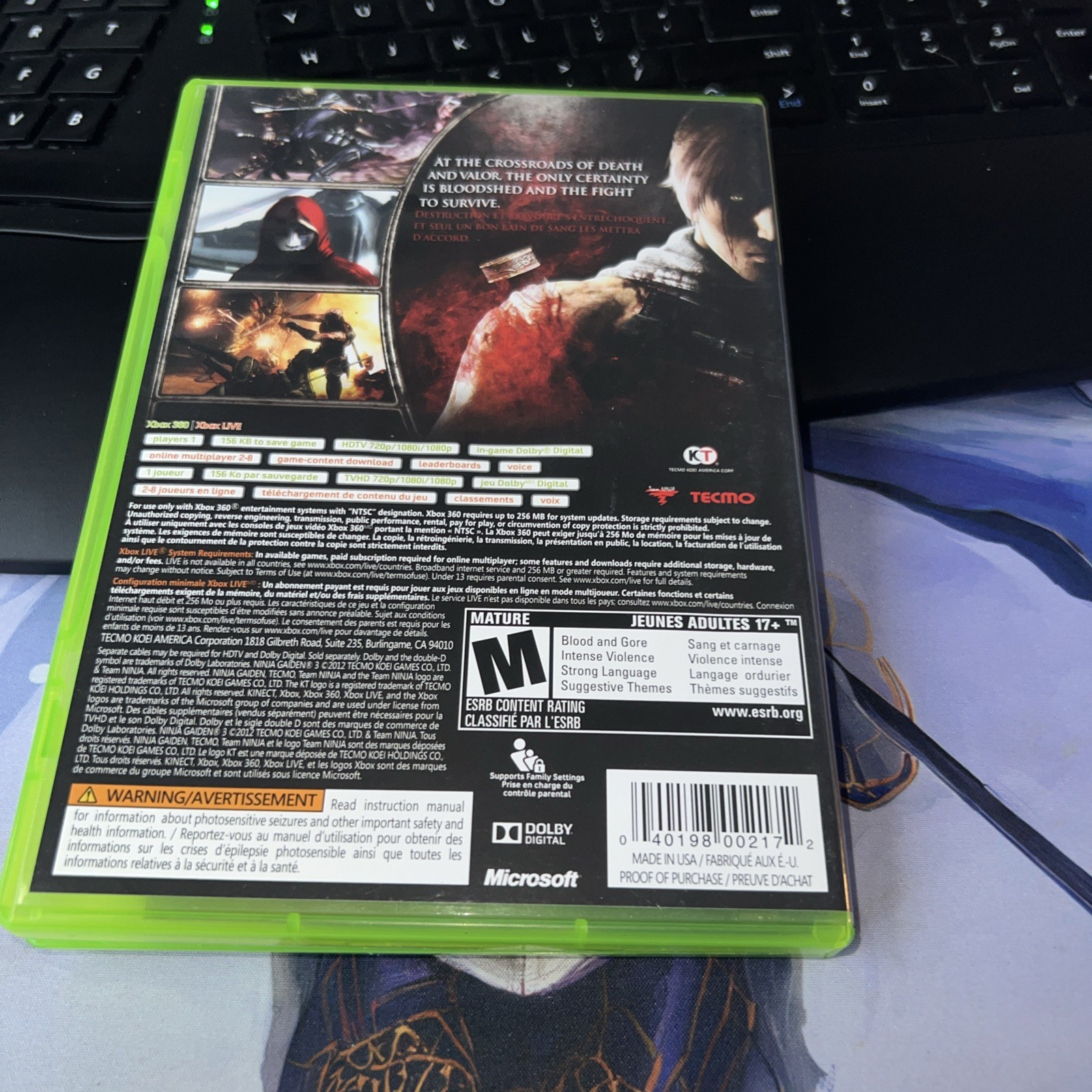 Ninja Gaiden 3 [Microsoft Xbox 360/Series X] w/ Original Case, Manual and Insert