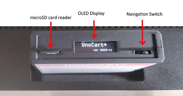 Unocart+ for Atari 2600+ 2600 Games Only Multi-Cart SD Cart Black Yellow