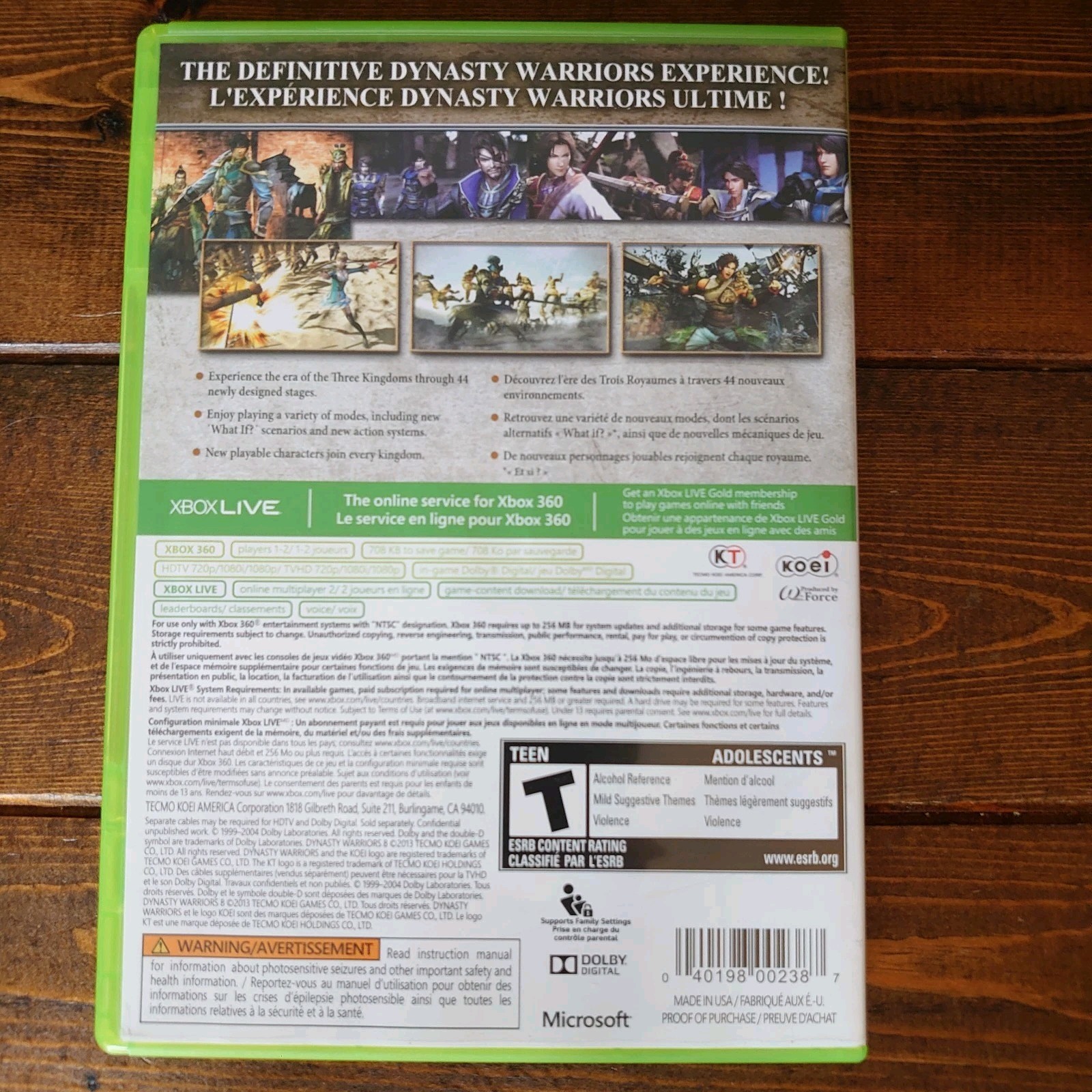 Dynasty Warriors 8 Microsoft Xbox 360 2013 Complete CIB Tested
