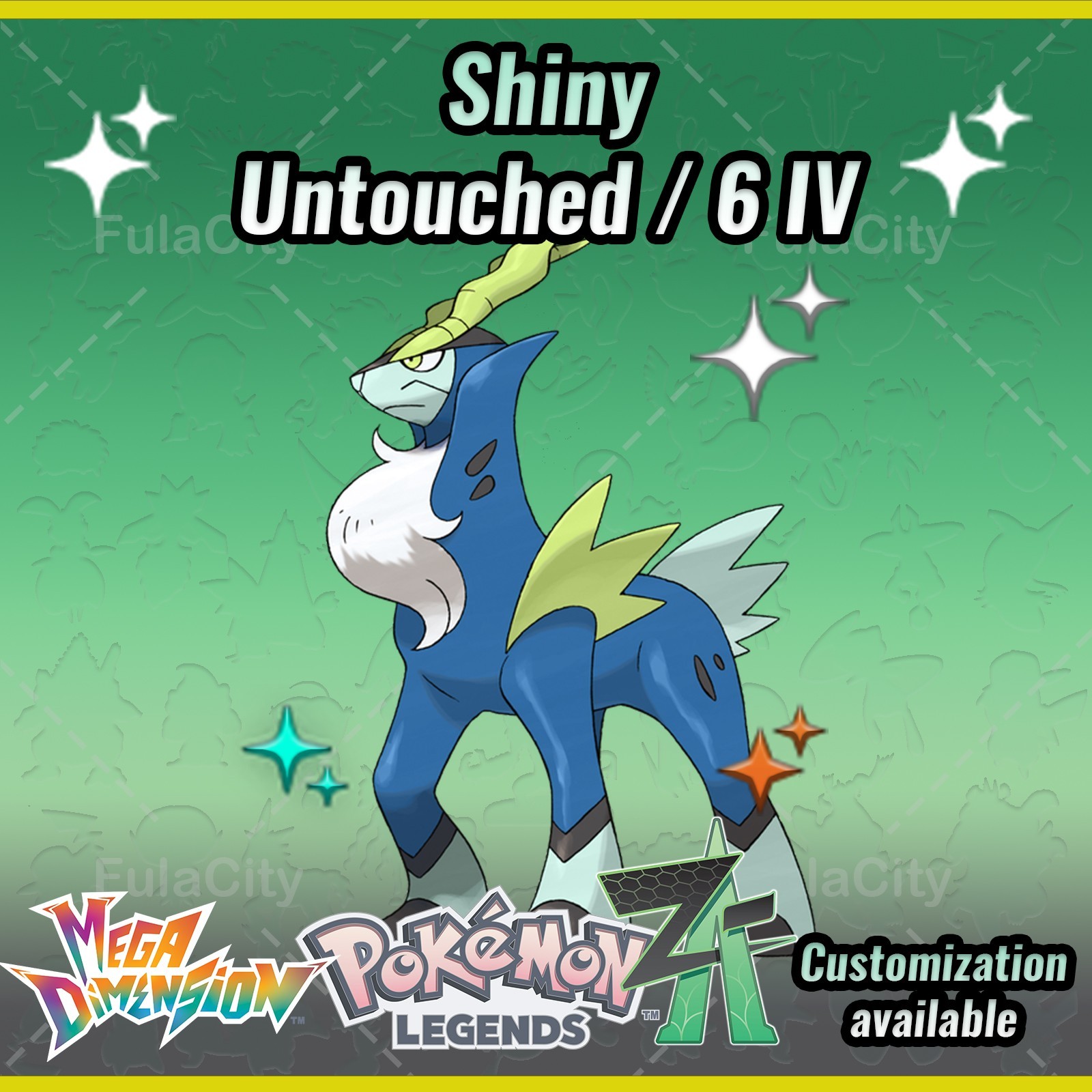 Shiny Cobalion Pokemon Legends ZA ⚫ Untouched / 6 IV 🟢 @ Holding Any Item