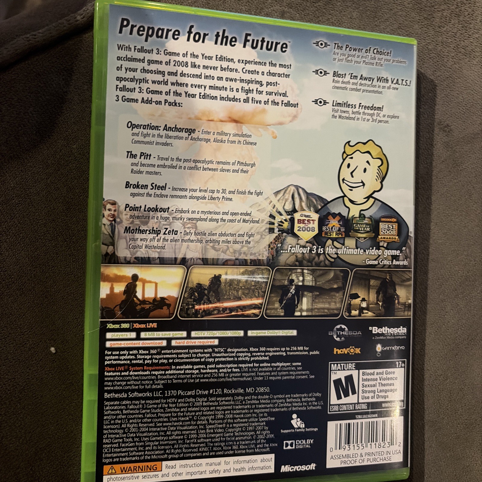 Fallout 3 Game of the Year Edition (Xbox 360, 2009) GameStop Exclusive New