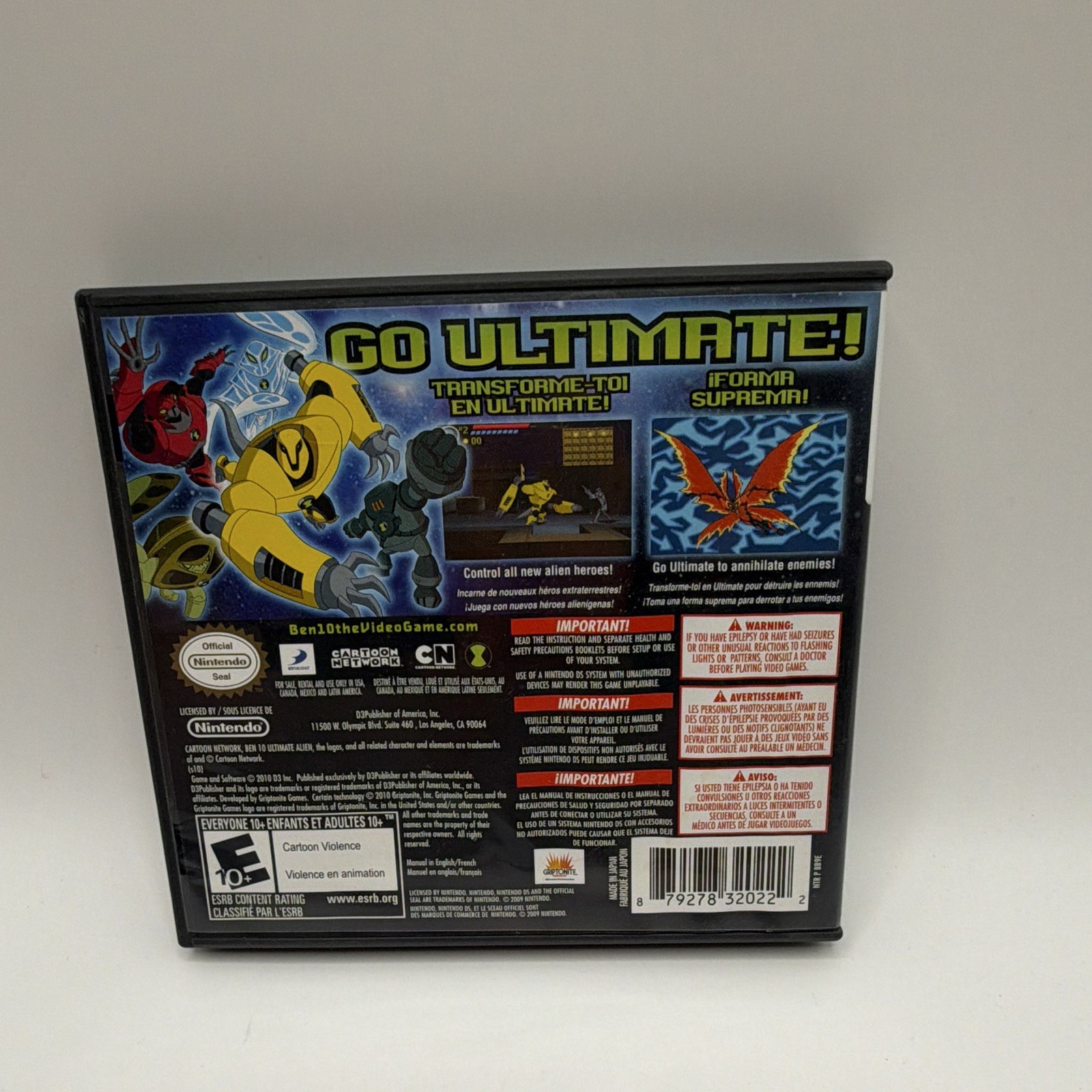 D3 Publisher Ben 10 Cosmic Destruction Nintendo DS Complete Manual E10+