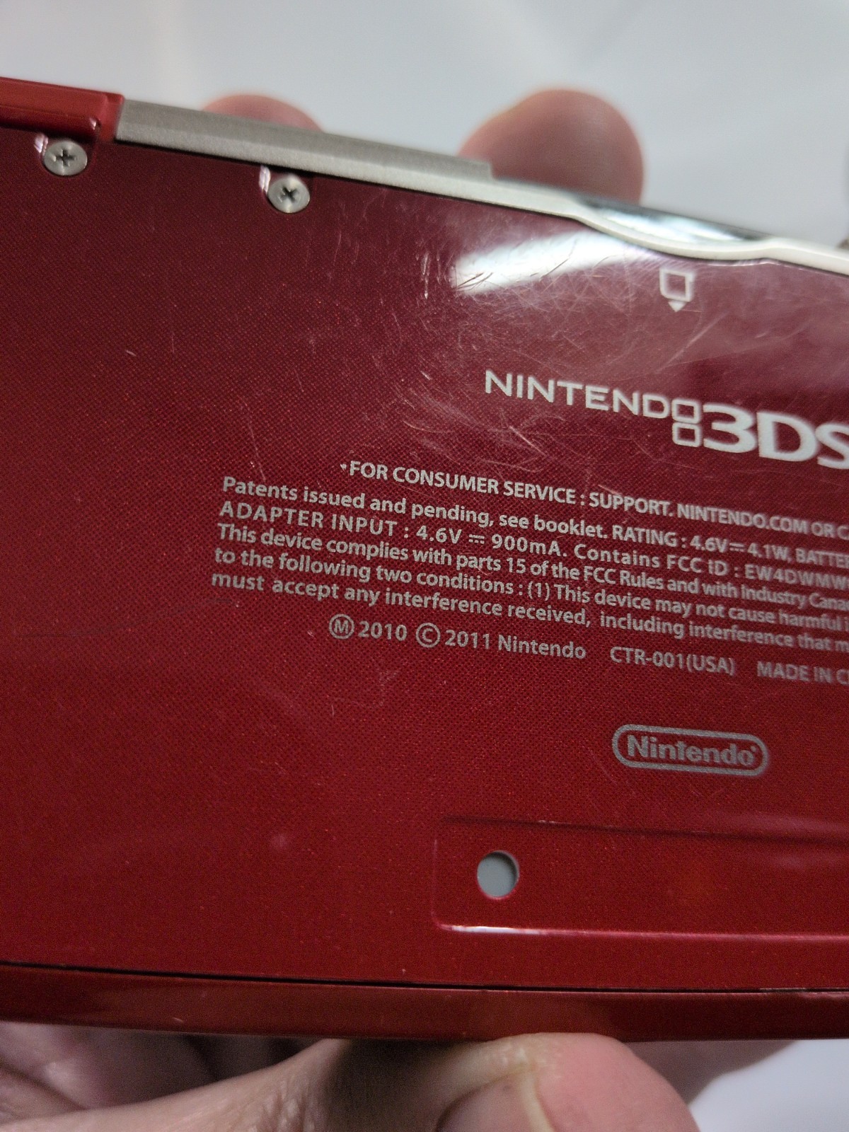 Nintendo 3DS Flame Red Handheld Console System CTR-001 & 4 Super Hero Game Lot