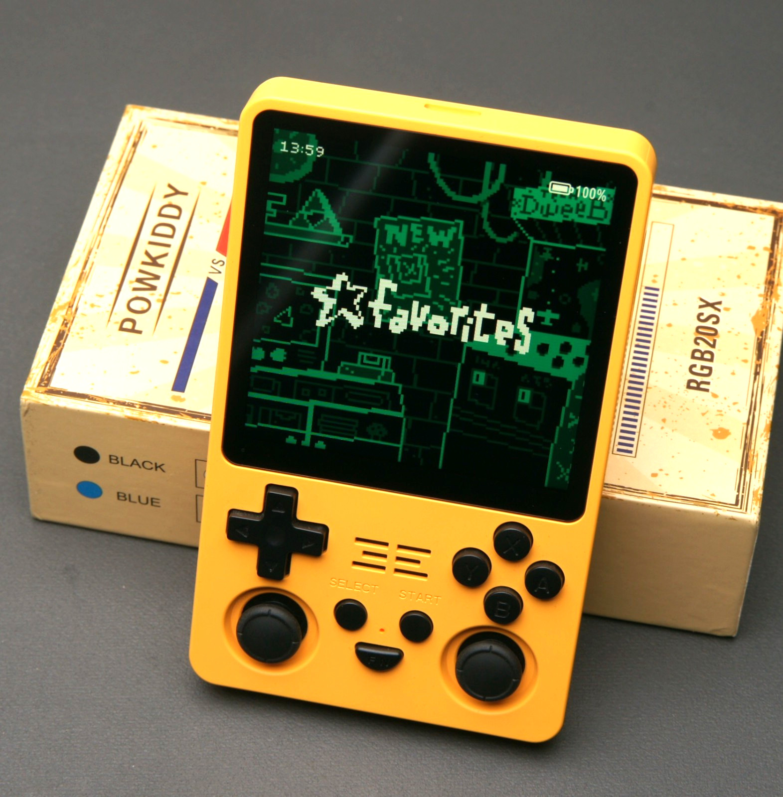 Powkiddy rgb20sx – retro hand hald game console – 64gb SD card – EXCELENT !