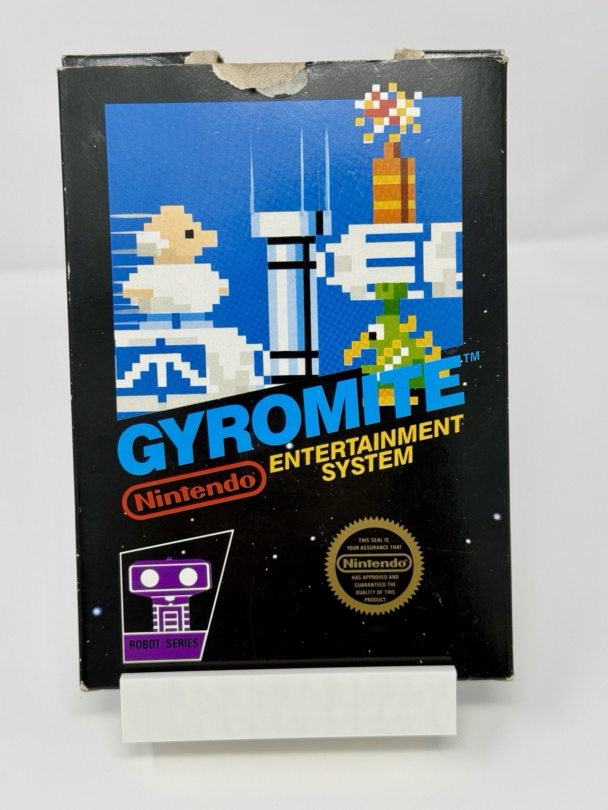 Gyromite First Print Matte Sticker Box and Game Only NO MANUAL READ Nintendo NES