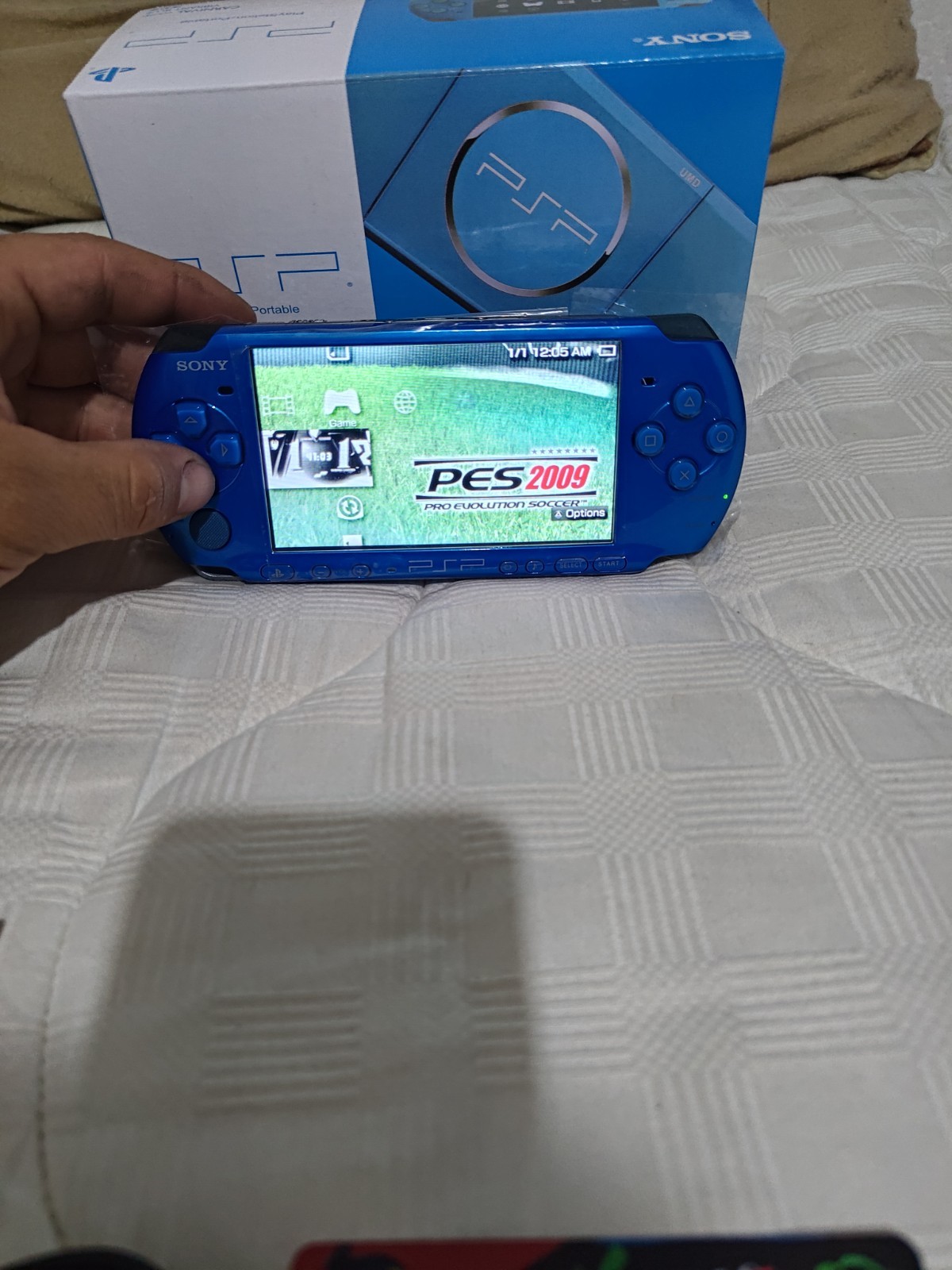 Sony PSP 3000 blue with 32 GB games USB-C adapter tipe c