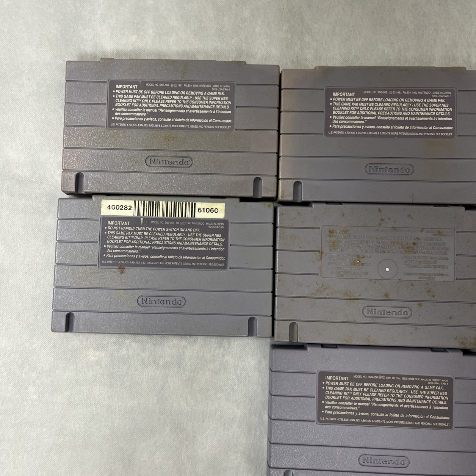 Vintage Super Nintendo Snes Video Games Mixed Title/Genres Lot Of 7 Not Tested