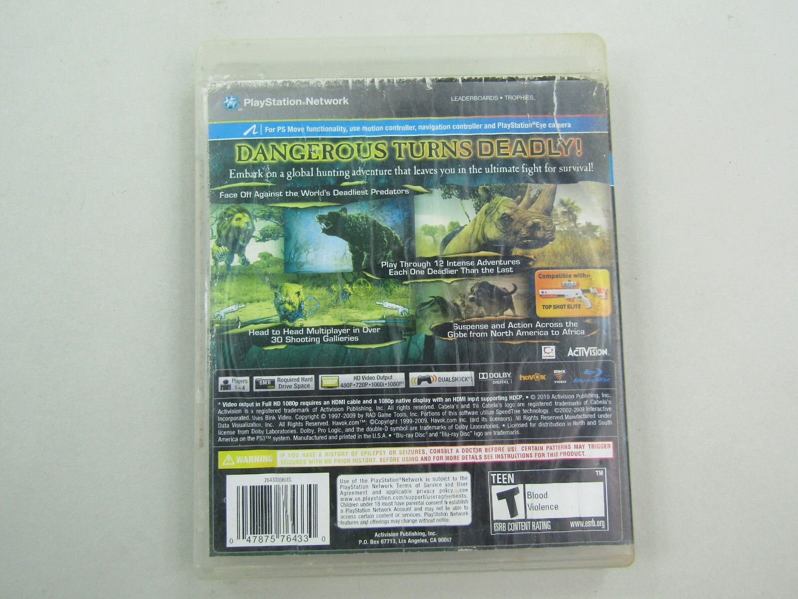 Cabelas Dangerous Hunts 2011 PS3 Video Game Teen T Activision Hunting Shooter