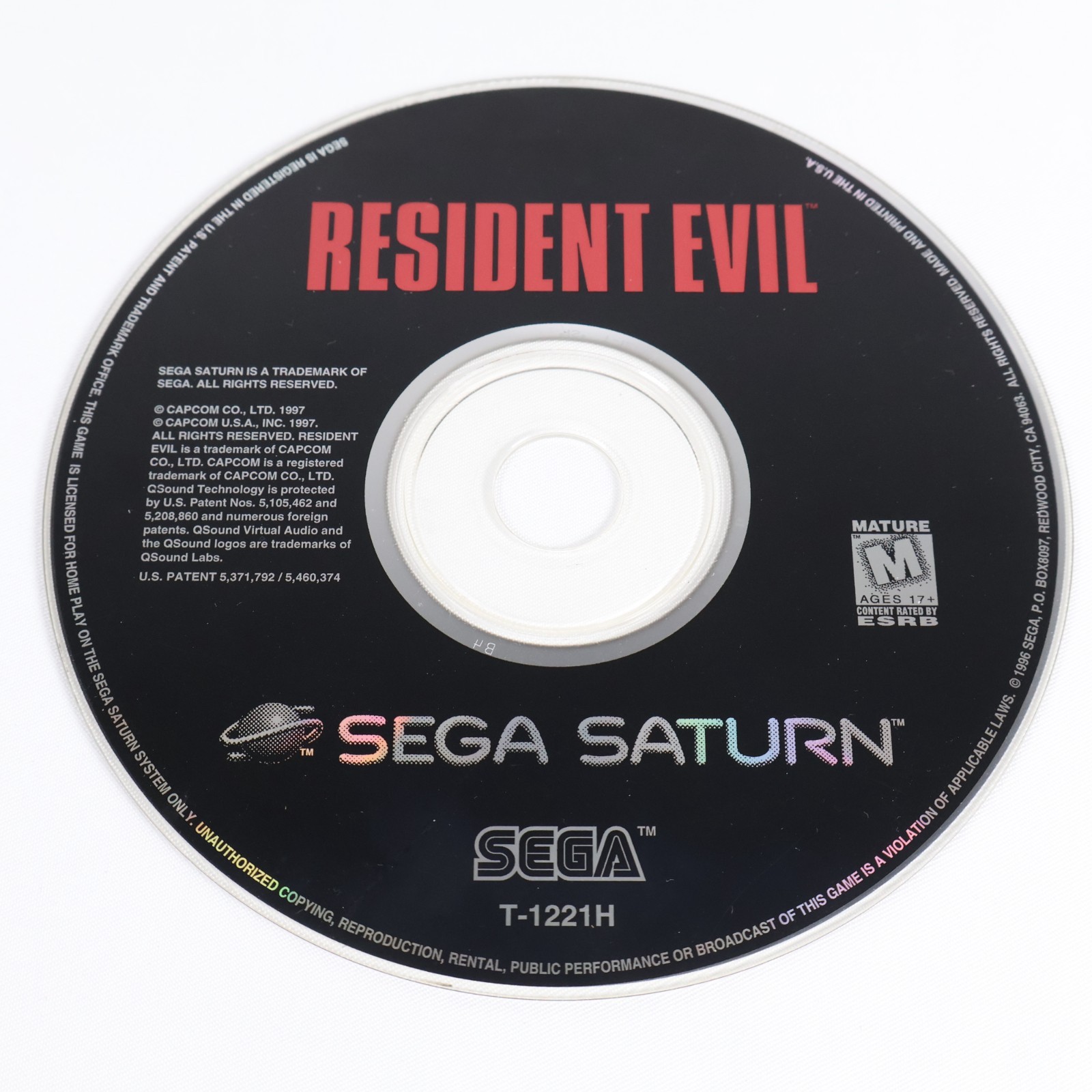 Resident Evil (Sega Saturn 1997) CIB Complete w Manual, Reg Card, Excellent Disc
