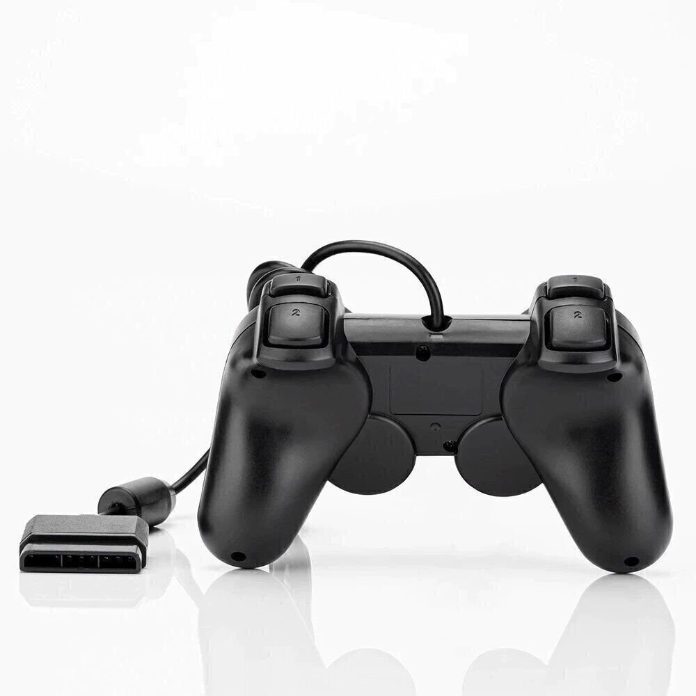Controller for PlayStation 2 PS2 Wired Black by Voomwa [2 Pack] + US Seller