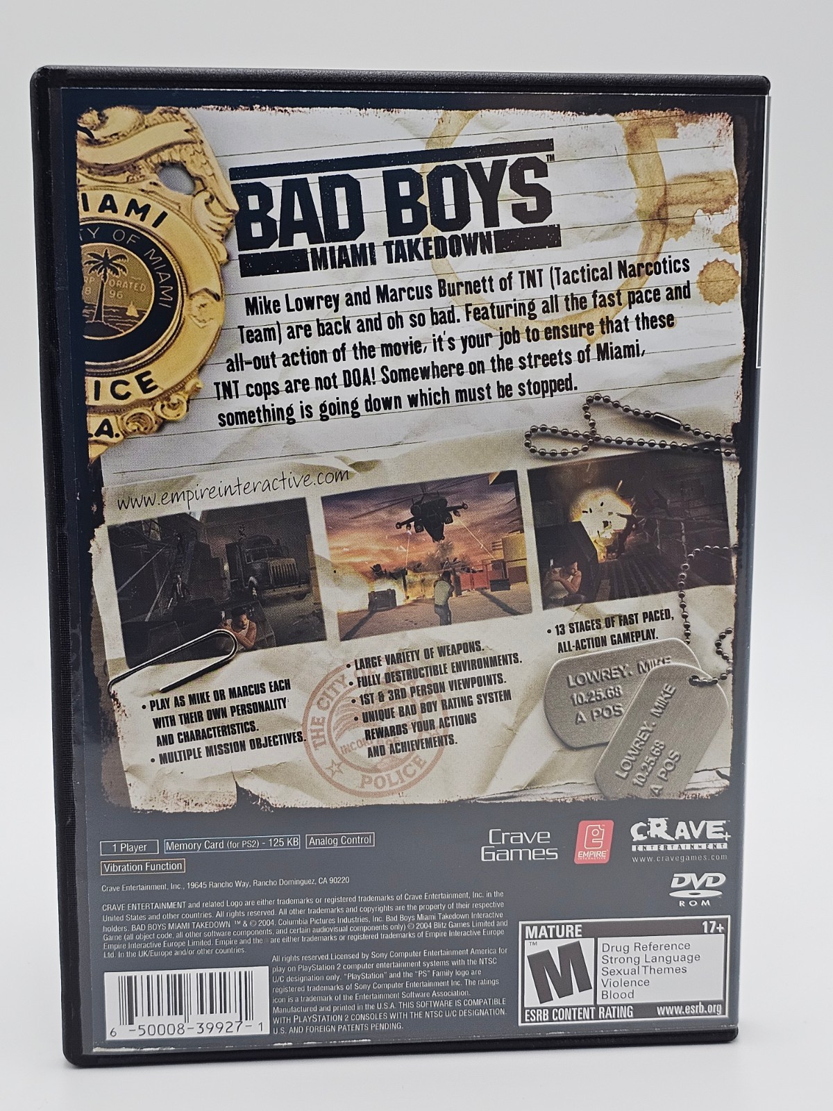 Sony Playstation 2 PS2 Bad Boys Miami Takedown CIB Cleaned & Tested