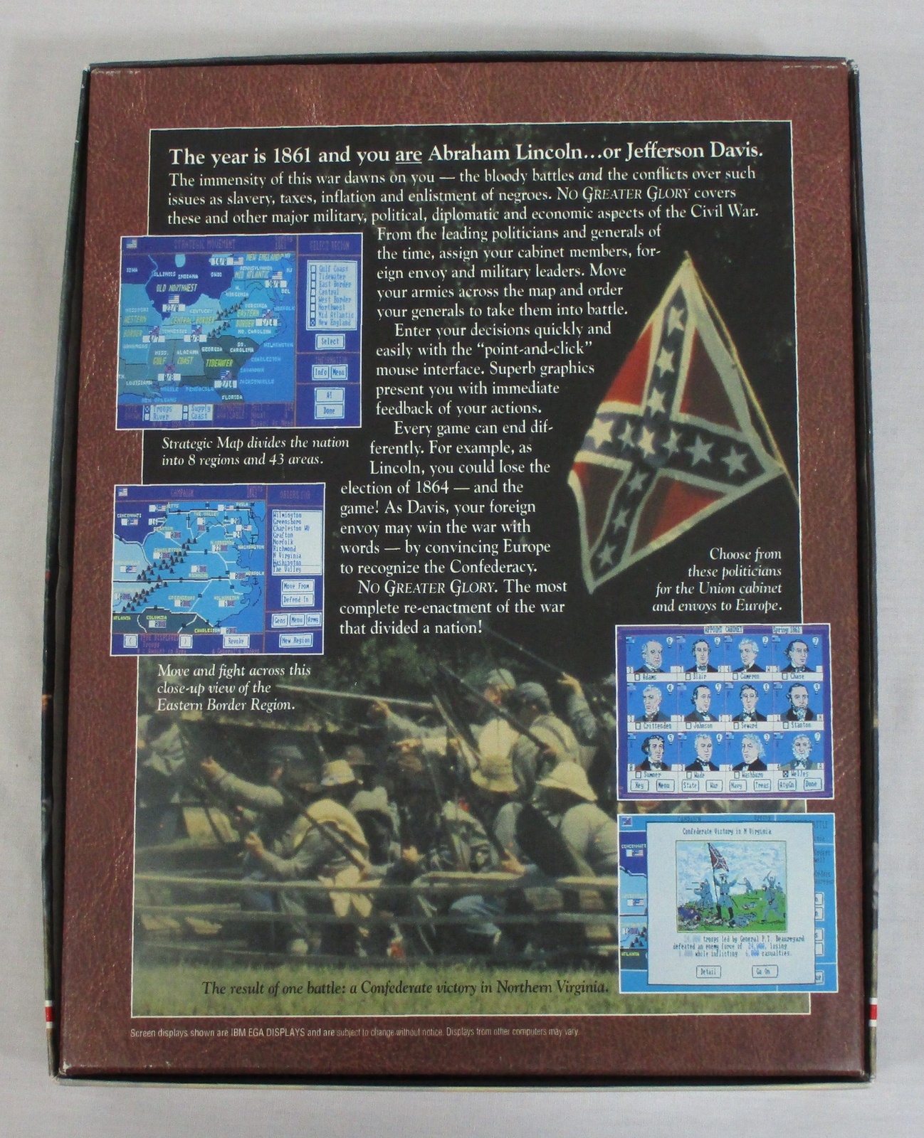 Vintage No Greater Glory: American Civil War Computer Game PC 3.5″ SSI 1991