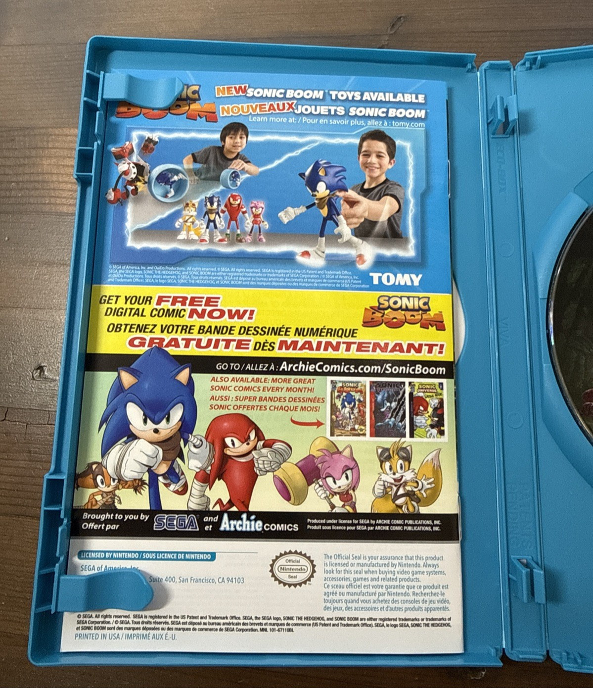 Sonic Boom Rise of Lyric – (Nintendo Wii U, 2014) CIB w/ Manual