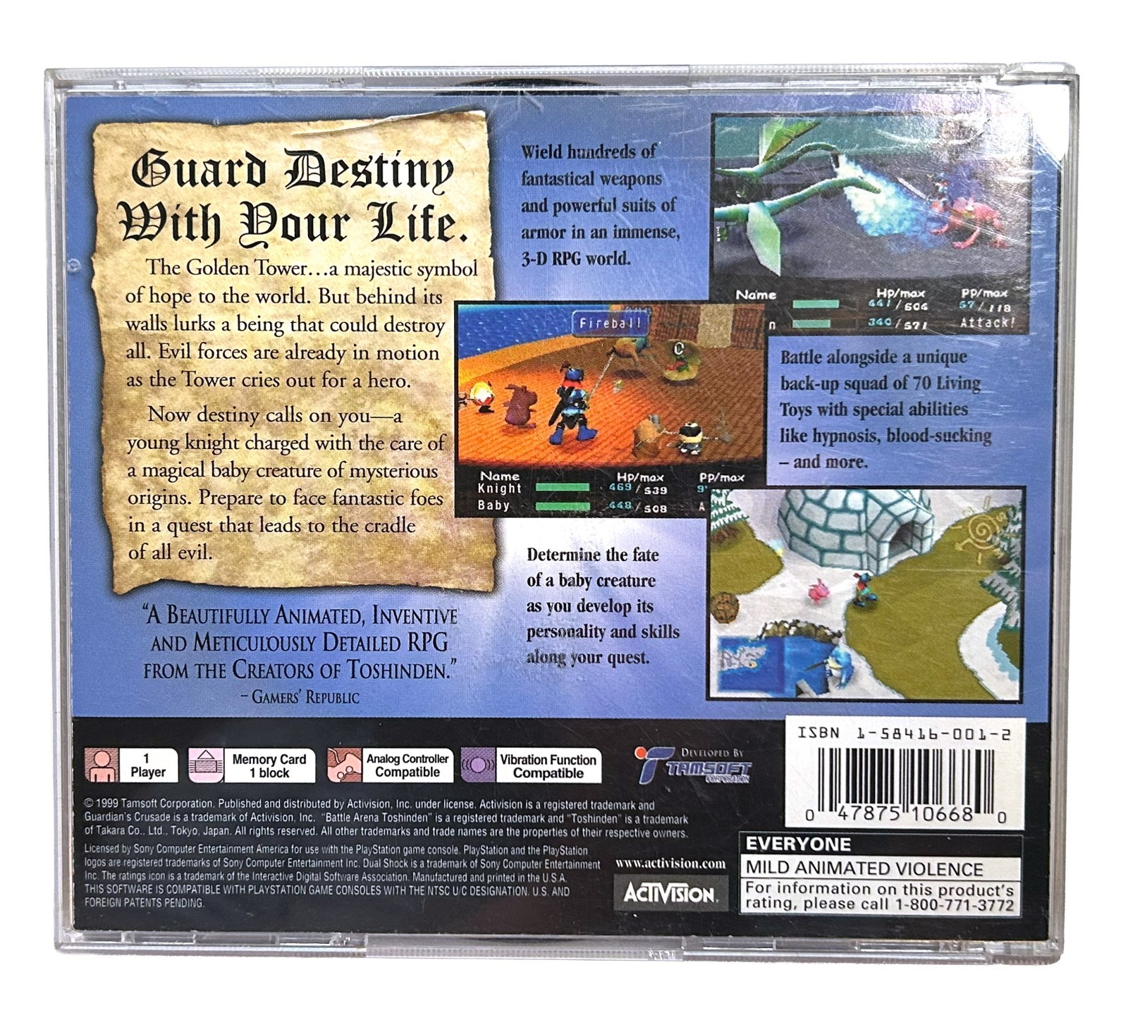 Guardian’s Crusade (Sony PlayStation 1 / PS1) Original Game + Case – No Manual