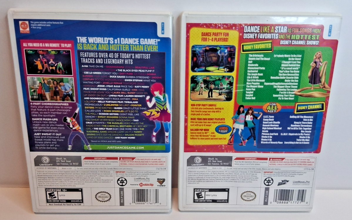 Just Dance 3 & Disney Party Nintendo Wii Complete With Manual CIB-Tested