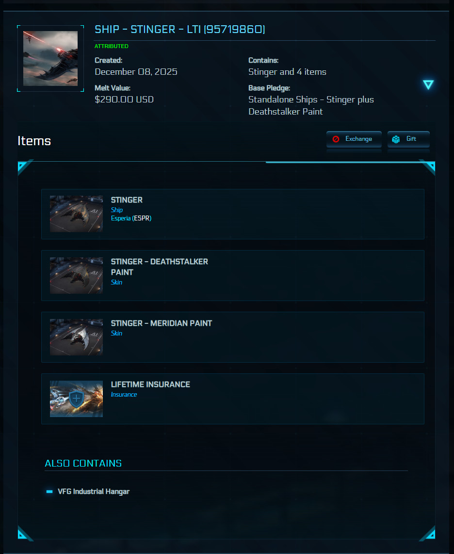 STAR CITIZEN – ESPERIA STINGER – ORIGINAL CONCEPT – EXCLUSIVE PAINTS – LTI