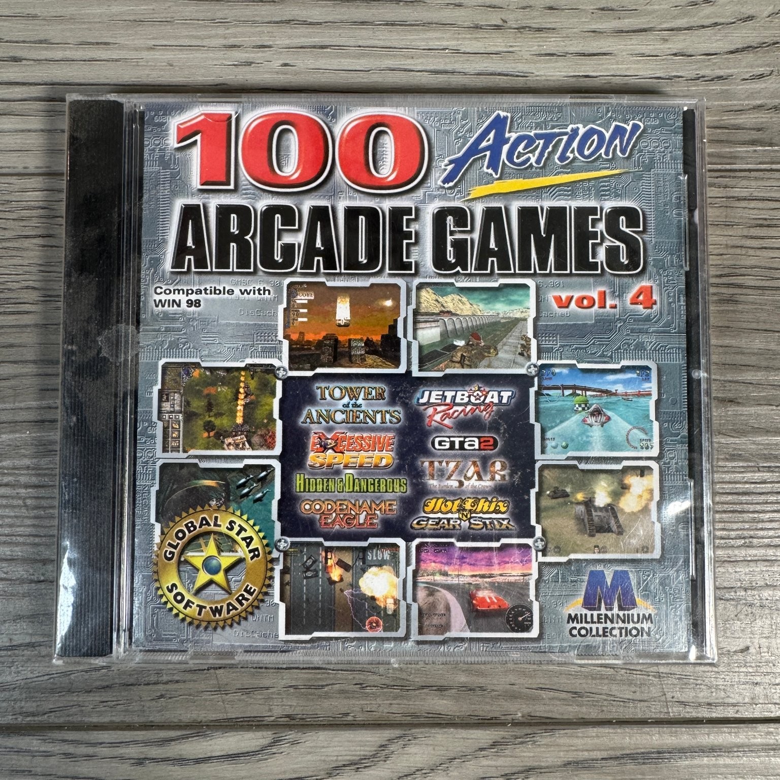 100 Action Arcade Games Vol. 4 PC CD-ROM Video Game Global Star Software