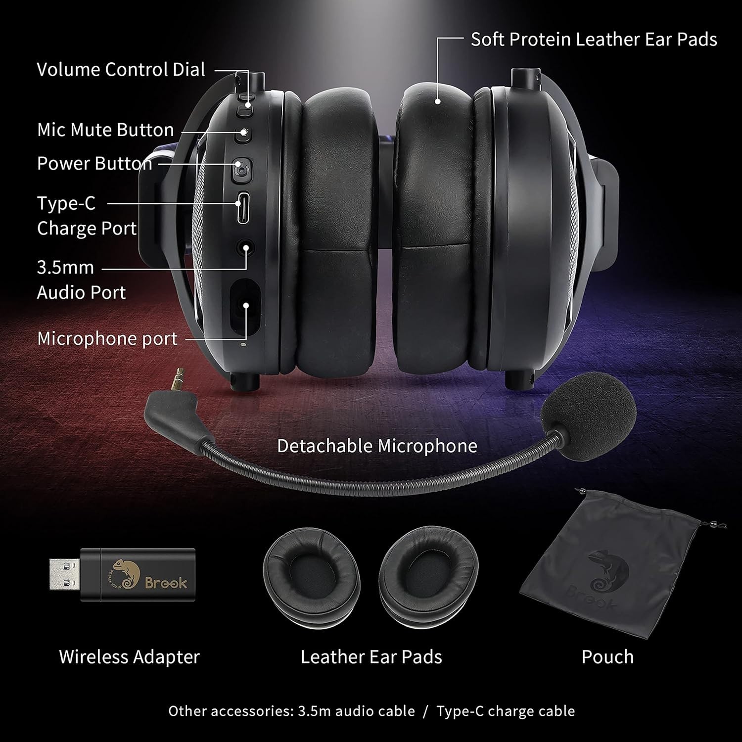 Brook Gaming US 2.4GHz Wireless Headset: Cross-Platform Gaming Headset Ver.2026