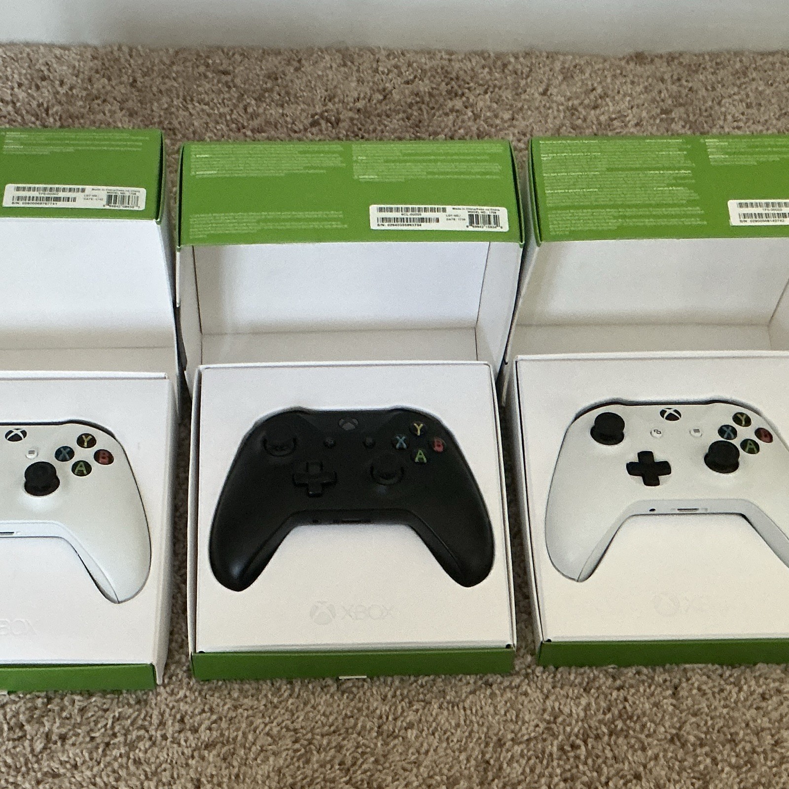Microsoft 3 Xbox Wireless Controllers 2 White 1 Black (single unit price $45)