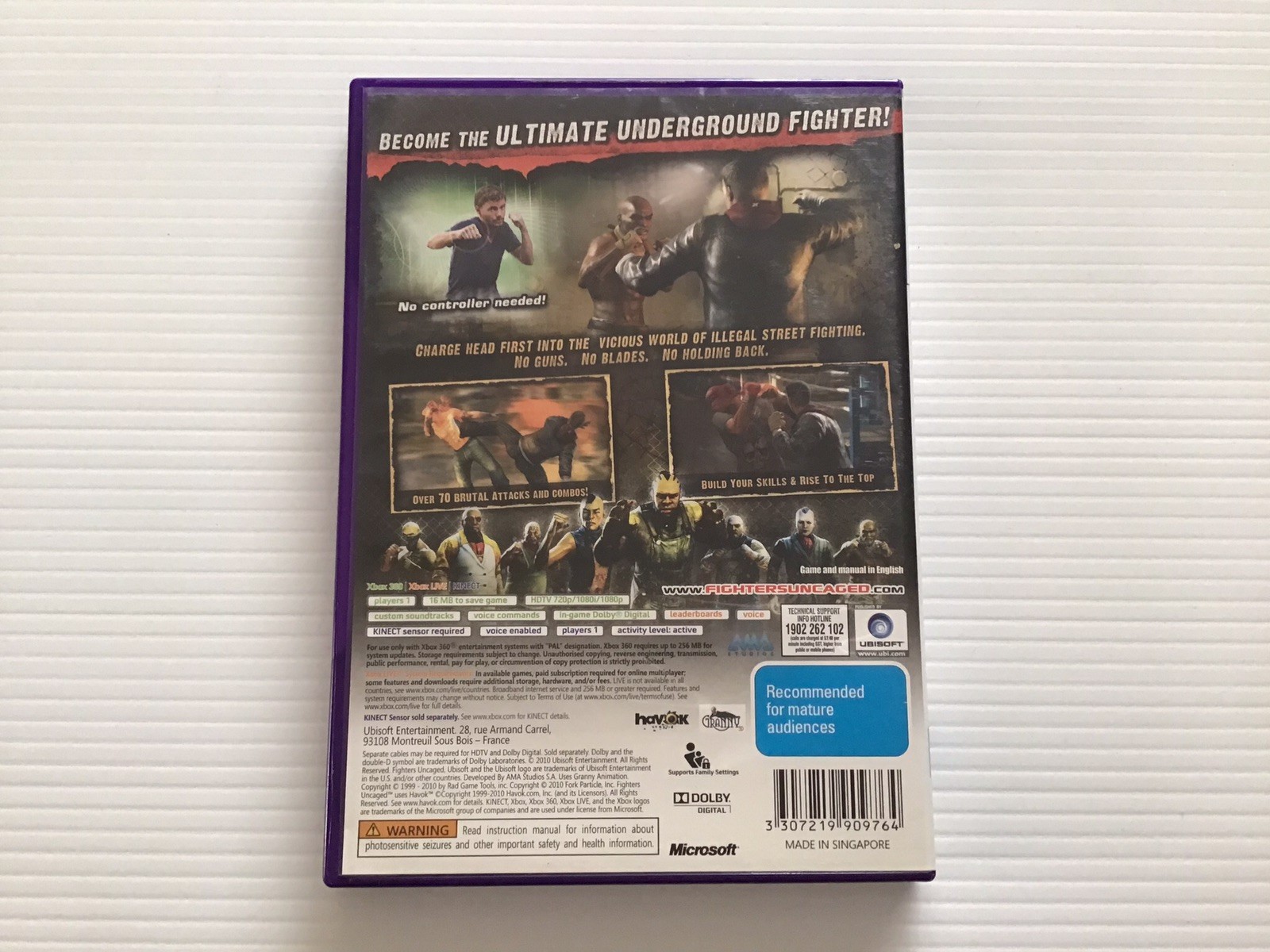 Fighters Uncaged Microsoft Xbox 360 Game PAL Free Postage Kinect