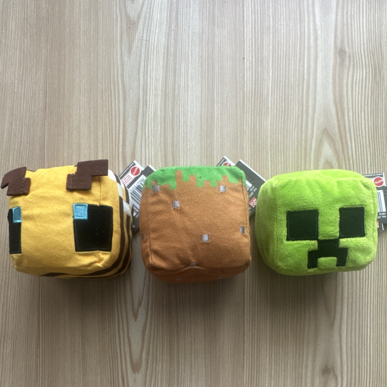 Mojang Minecraft Plush Lot 3: Creeper, Dirt Block & Character Head
