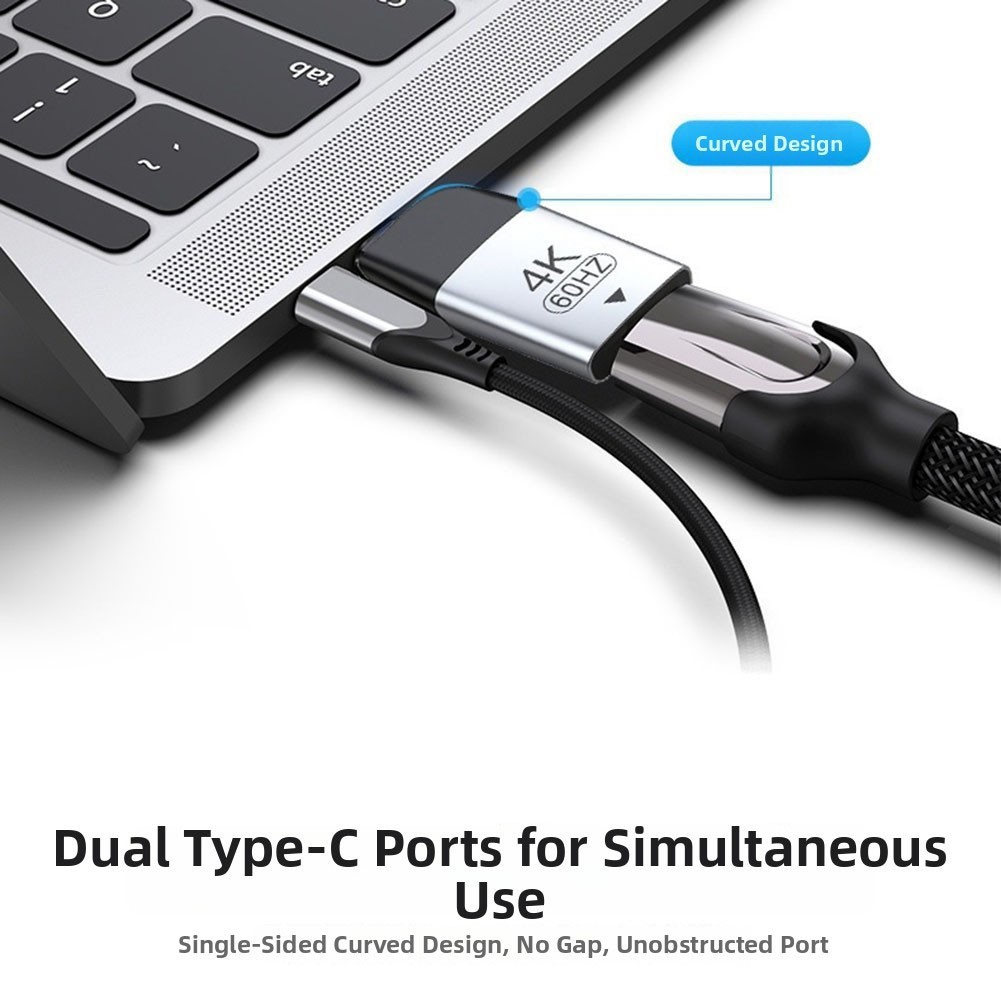 Type-C Adapter 4K@60Hz Silver Aluminum Construction for Laptop Phone Use